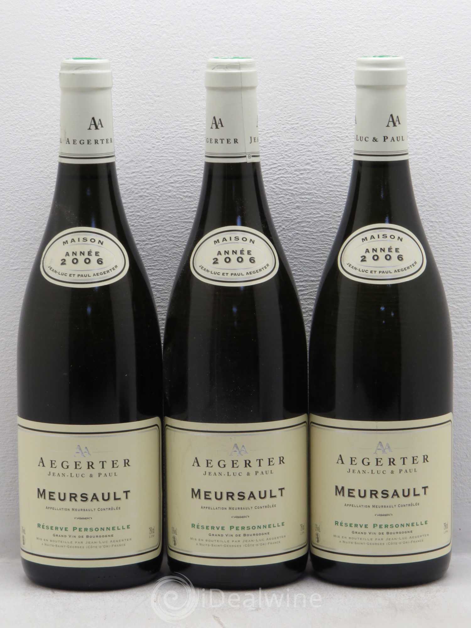 Meursault Aegerter réserve personnelle  2006 - Lot de 6 bouteilles - 1