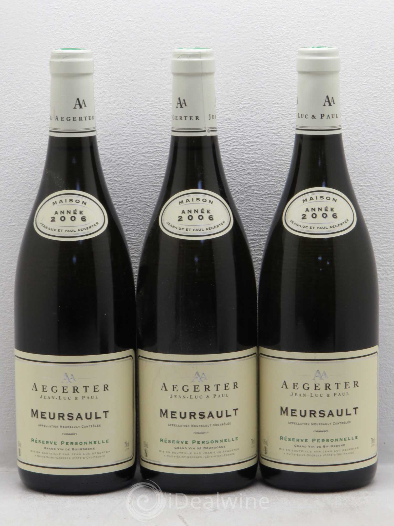 Meursault Aegerter réserve personnelle  2006 - Lot de 6 bouteilles - 2