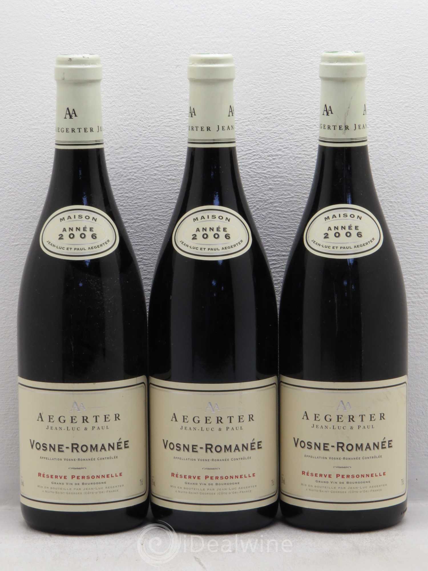 Vosne-Romanée Aegerter réserve personnelle 2006 - Posten von 6 Flaschen - 2