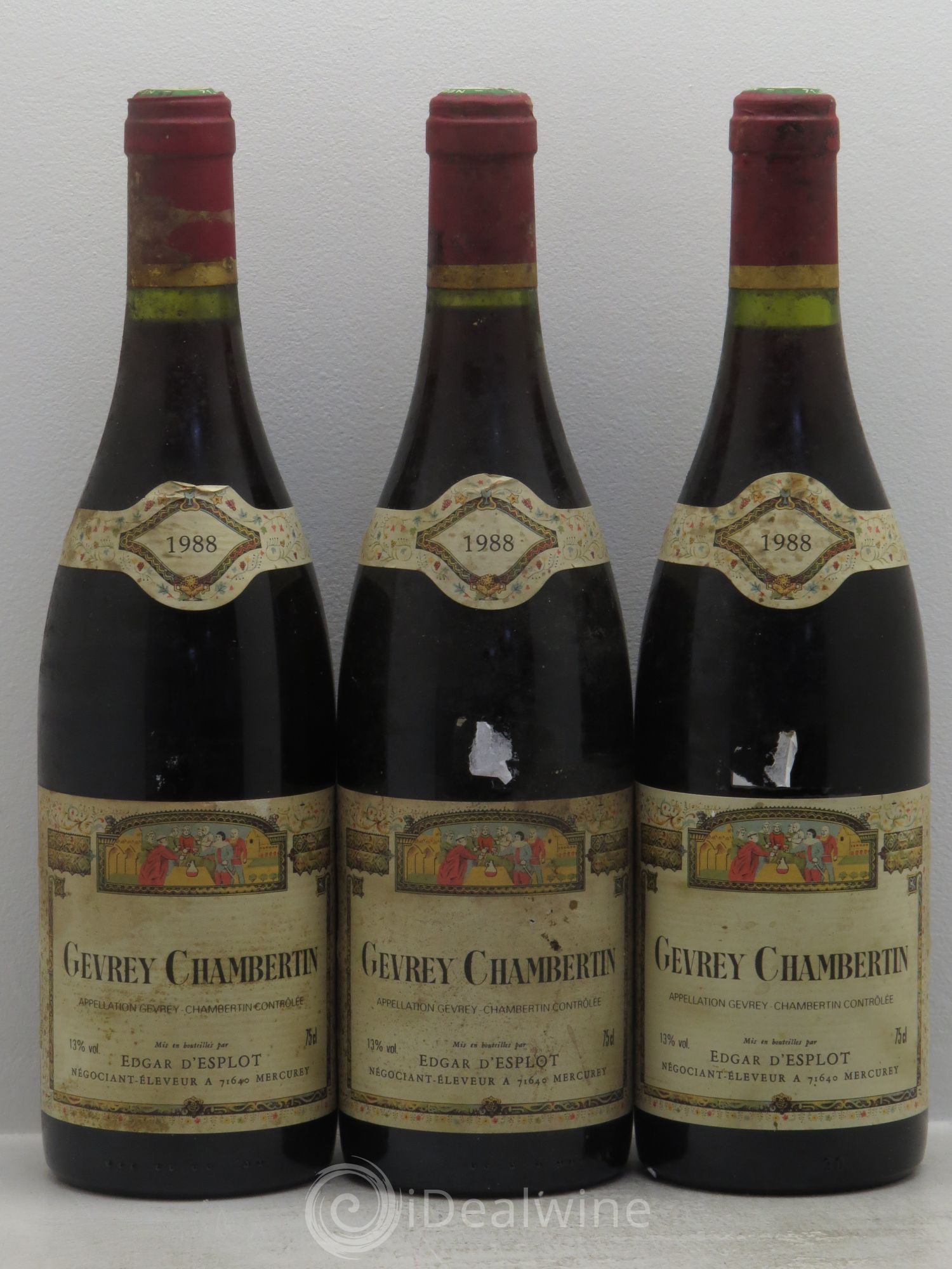 Gevrey-Chambertin E. Esplot 1988 - Lot de 3 bouteilles - 0