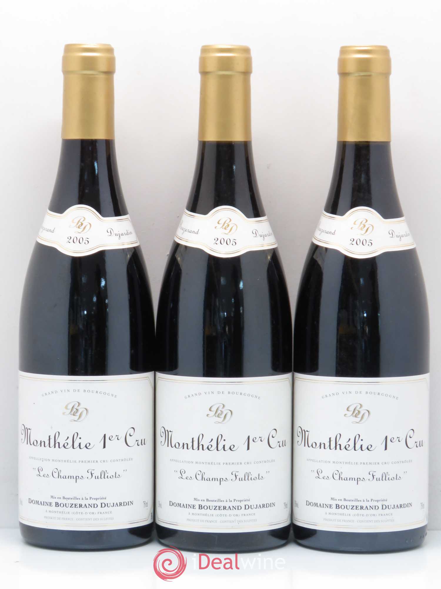 Monthélie 1er Cru Les Champs Fulliots Domaine Bouzerand Dujardin 2005 - Posten von 3 Flaschen - 0