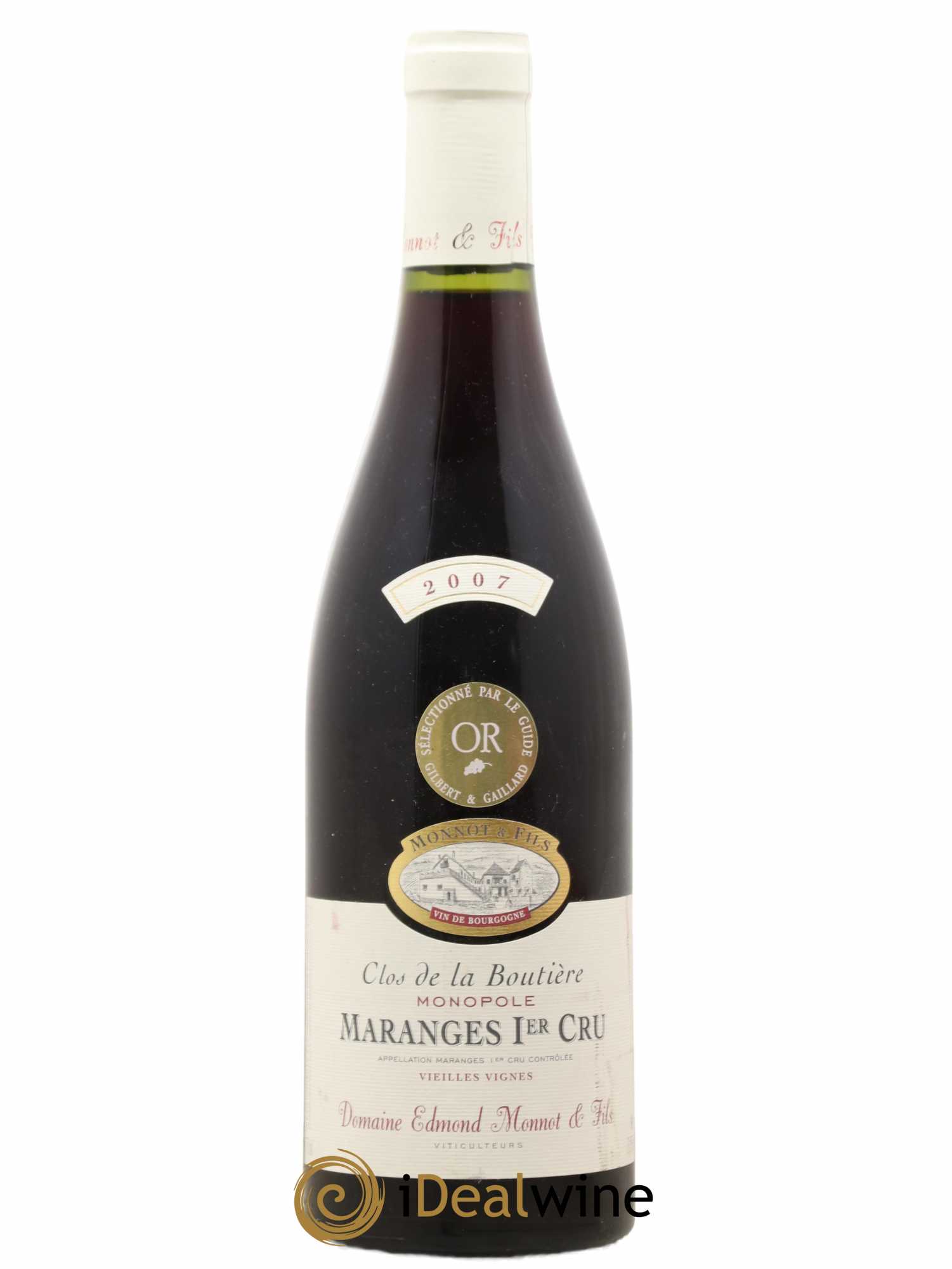 Maranges 1er Cru Clos de La Boutière Domaine Edmond Monnot 2007 - Posten von 1 Flasche - 0