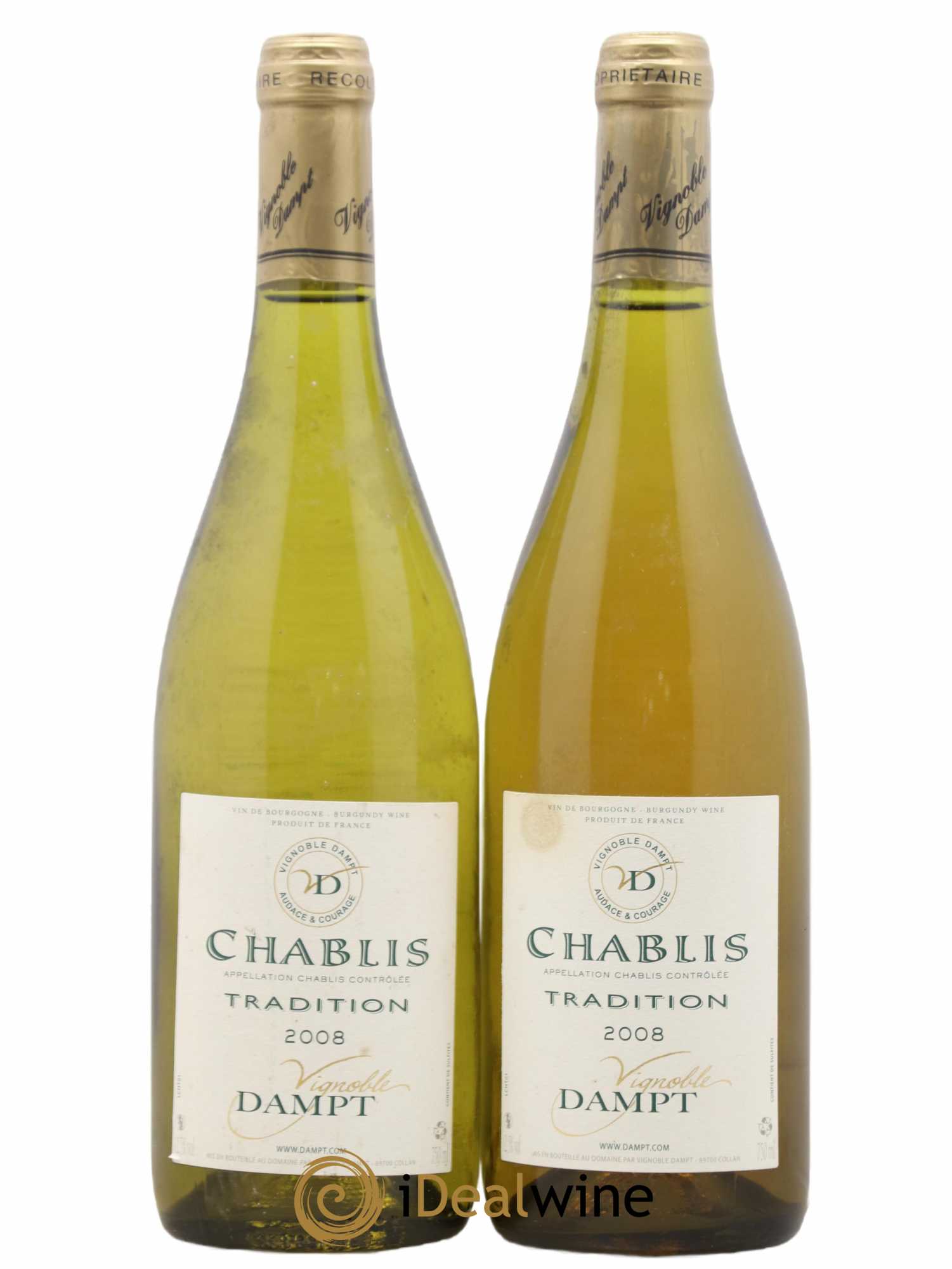 Chablis Vignoble Dampt (sans prix de réserve) 2008 - Lot de 2 bouteilles - 0