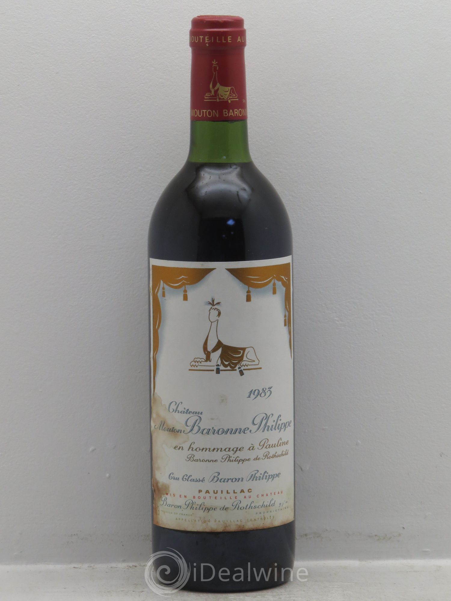 Château d' Armailhac - Mouton Baron(ne) Philippe 5ème Grand Cru Classé 1983 - Lot de 1 bouteille - 0
