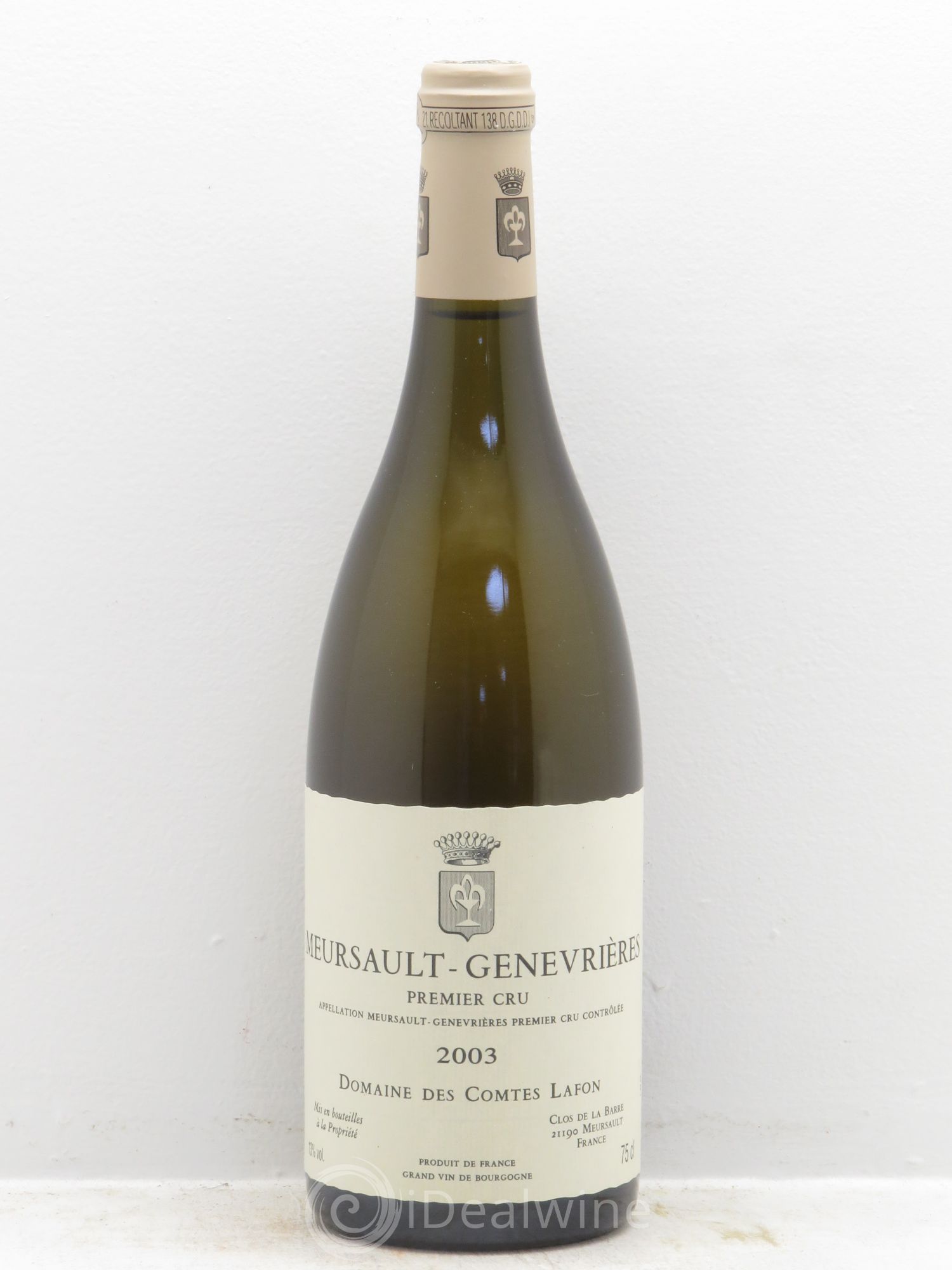 Meursault 1er Cru Genevrières Comtes Lafon (Domaine des) 2003 - Lot de 1 bouteille - 0