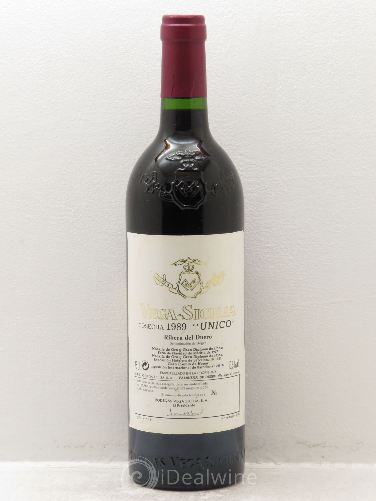 Ribera Del Duero DO Vega Sicilia Unico Famille Alvarez 1989 - Lot de 1 bouteille - 0