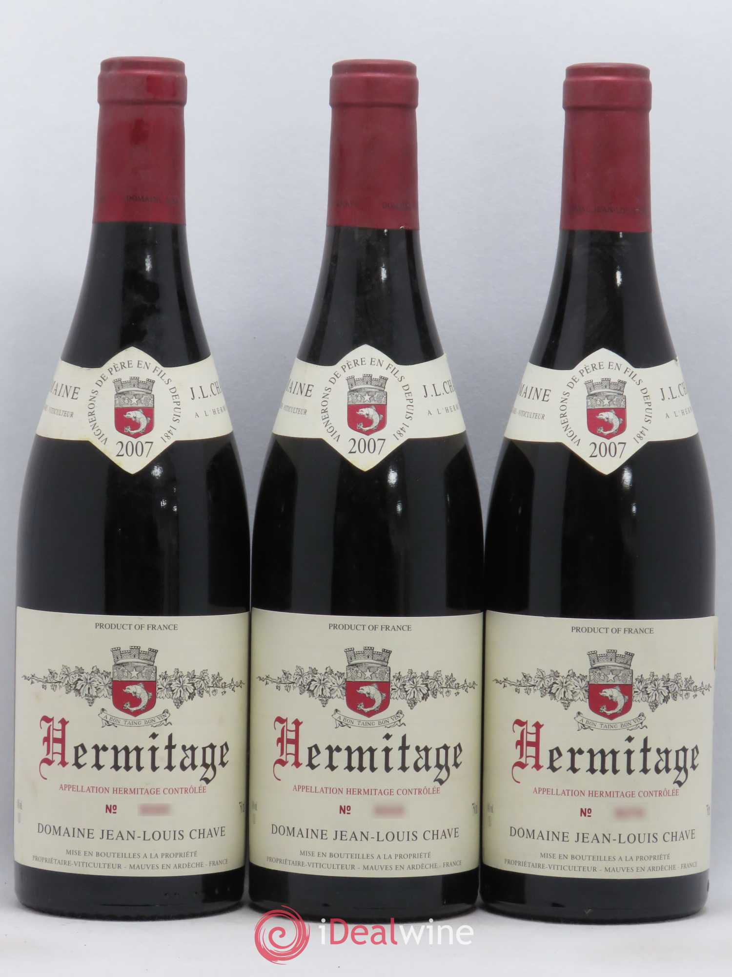 Hermitage Jean-Louis Chave 2007 - Lot de 3 bouteilles - 0