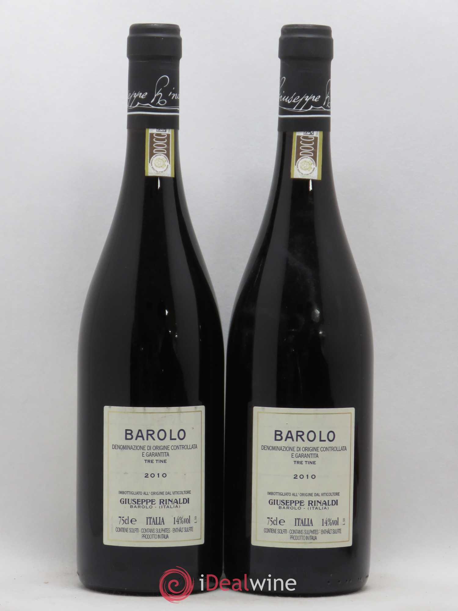 Barolo DOCG Tre Tine Giuseppe Rinaldi 2010 - Lot of 2 bottles - 1