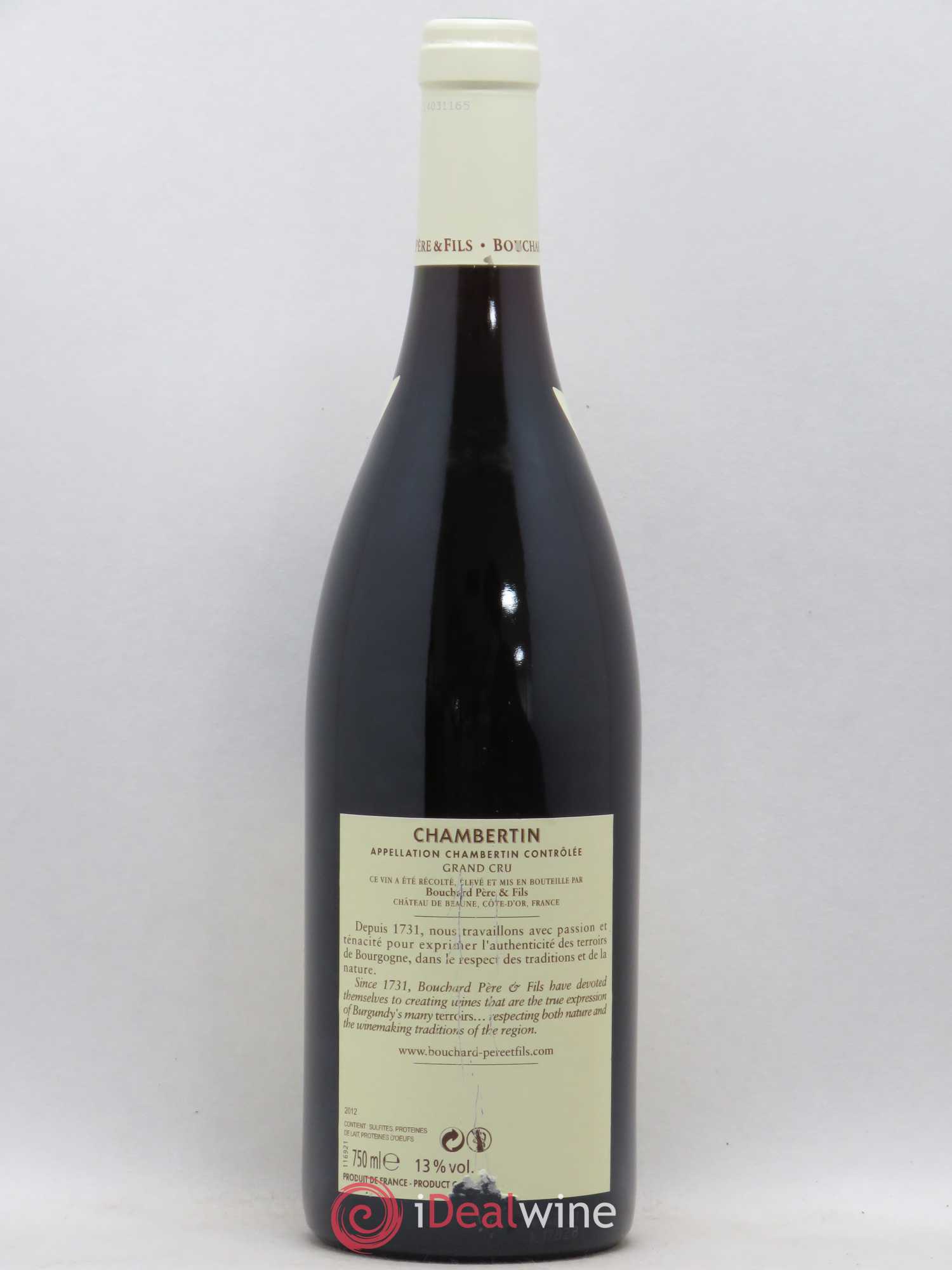 Chambertin Grand Cru Bouchard Père & Fils 2012 - Lot de 1 bouteille - 1