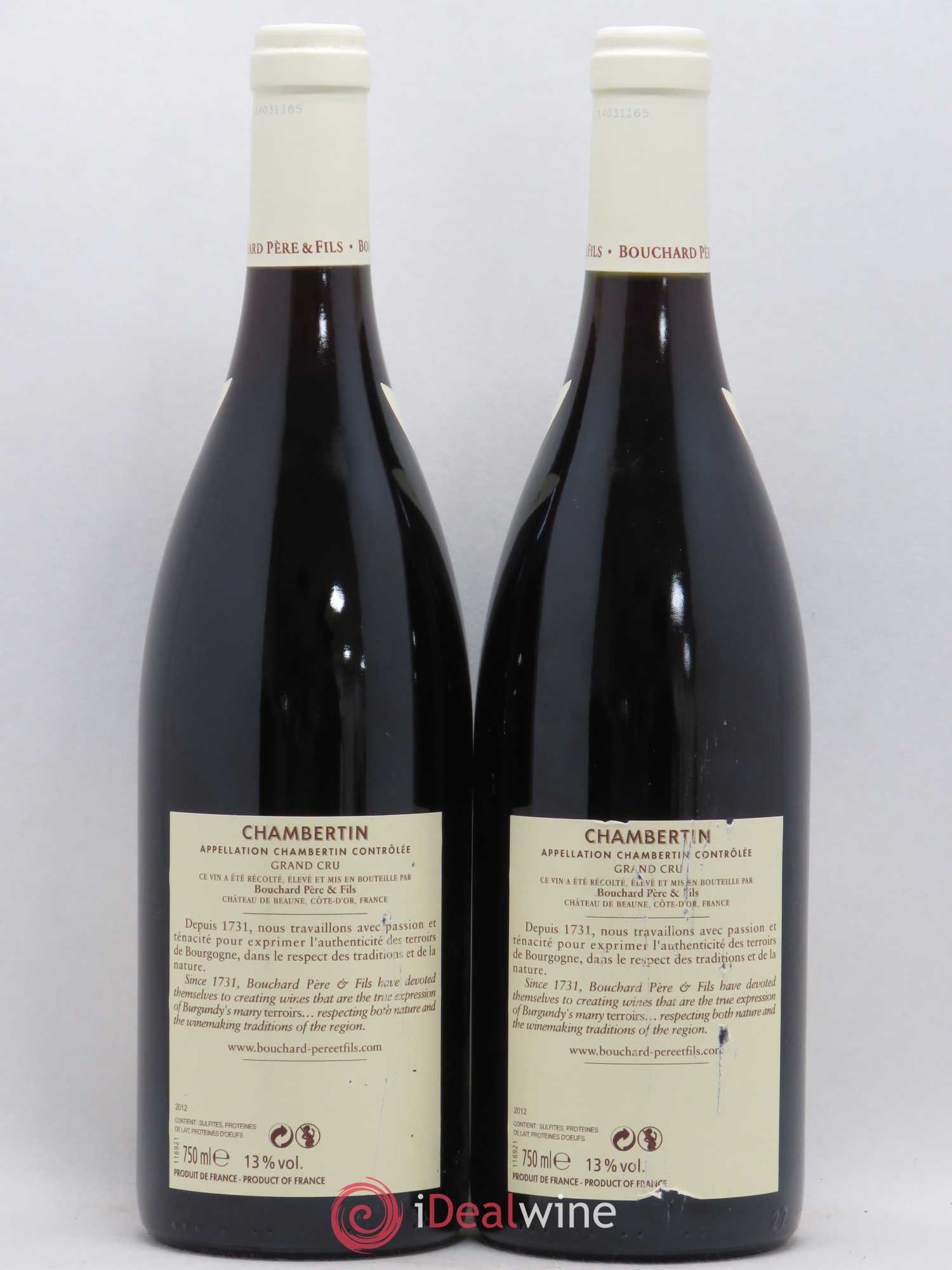 Chambertin Grand Cru Bouchard Père & Fils 2012 - Lot de 2 bouteilles - 1