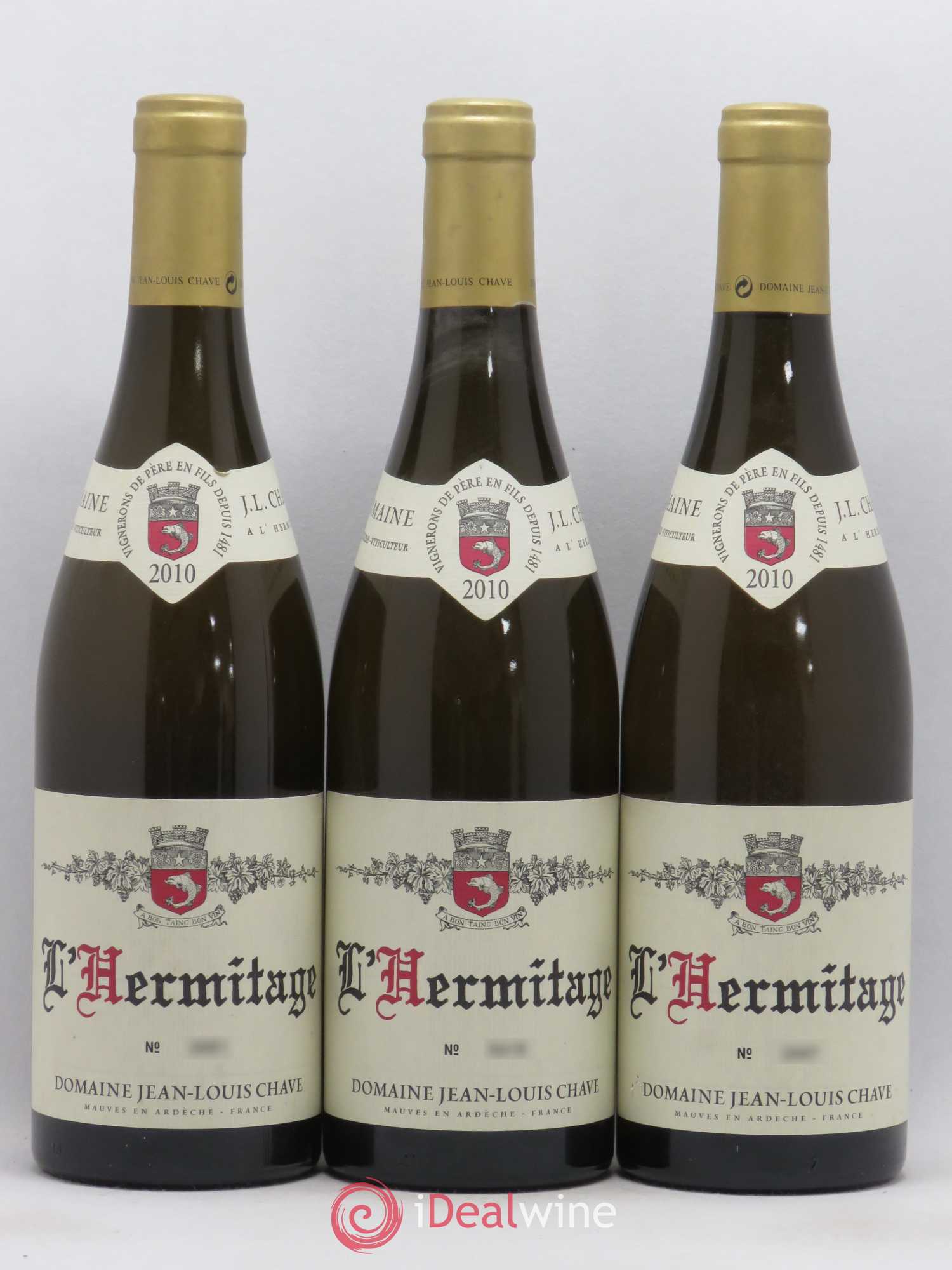 Hermitage Jean-Louis Chave 2010 - Lot de 3 bouteilles - 0