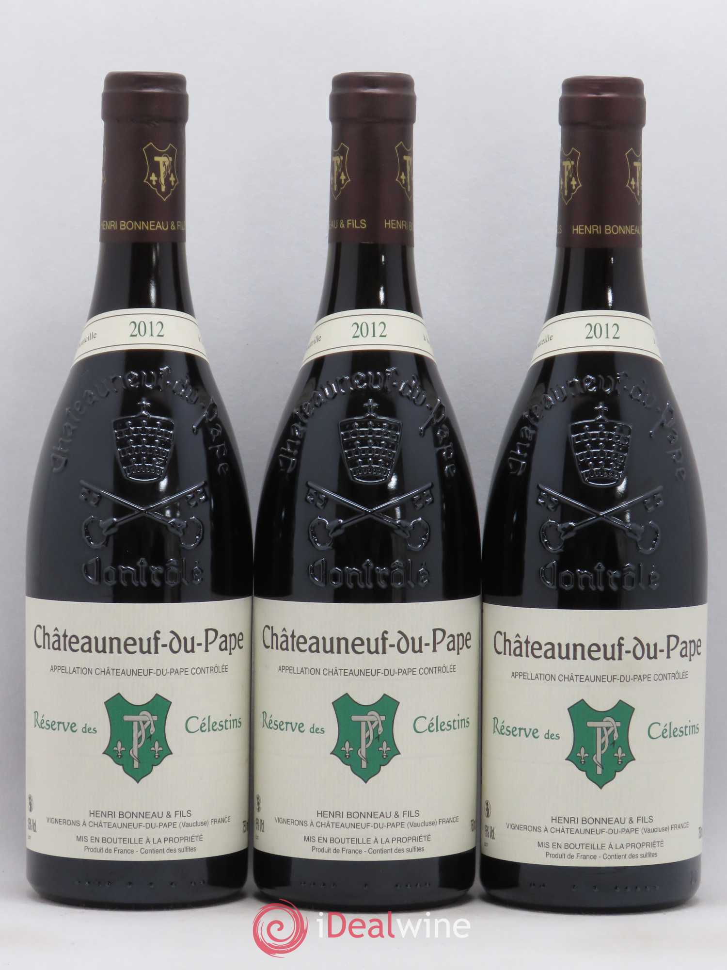 Châteauneuf-du-Pape Réserve des Célestins Henri Bonneau & Fils 2012 - Lot de 3 bouteilles - 0