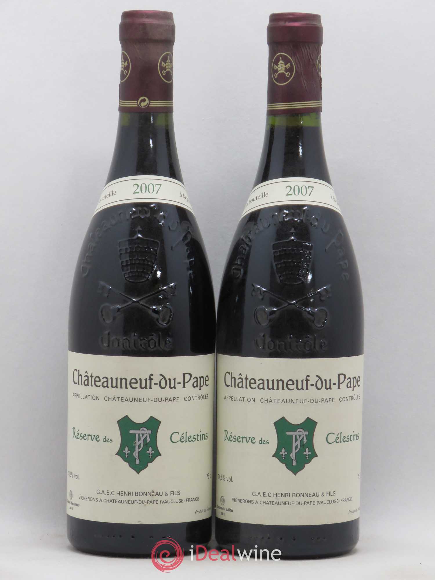 Châteauneuf-du-Pape Réserve des Célestins Henri Bonneau & Fils 2007 - Lot de 2 bouteilles - 0