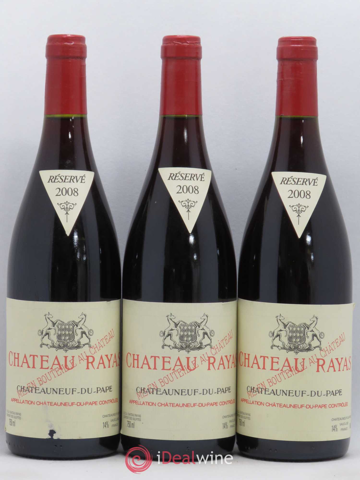 Châteauneuf-du-Pape Château Rayas Emmanuel Reynaud 2008 - Lot de 3 bouteilles - 0