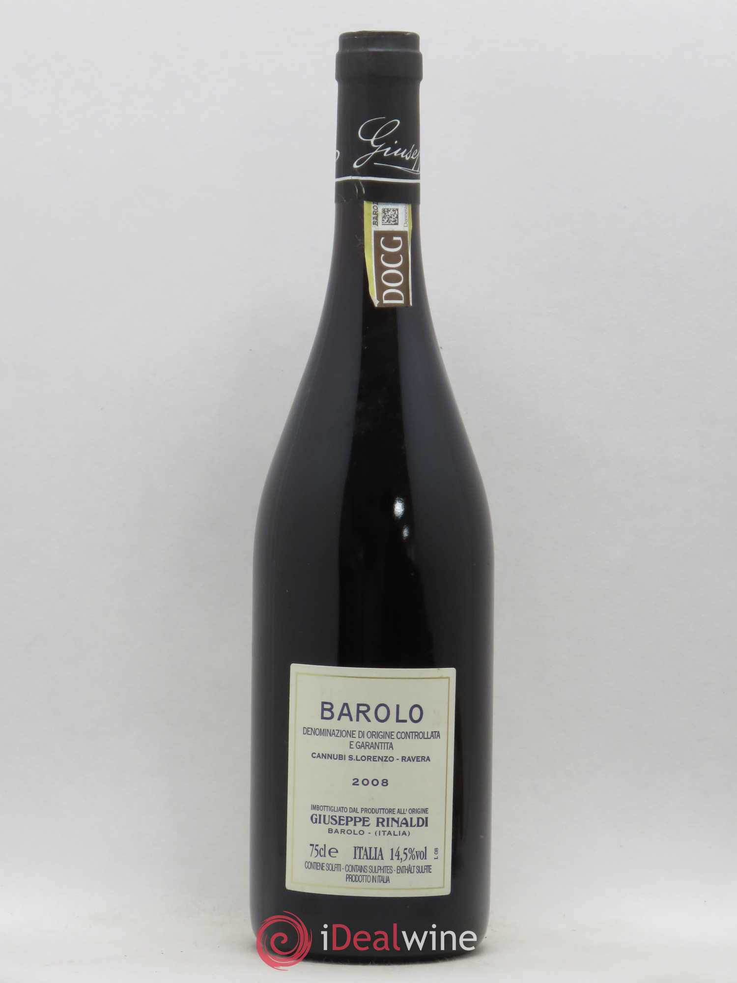 Barolo DOCG Cannubi San Lorenzo Ravera Giuseppe Rinaldi 2008 - Lot de 1 bouteille - 1
