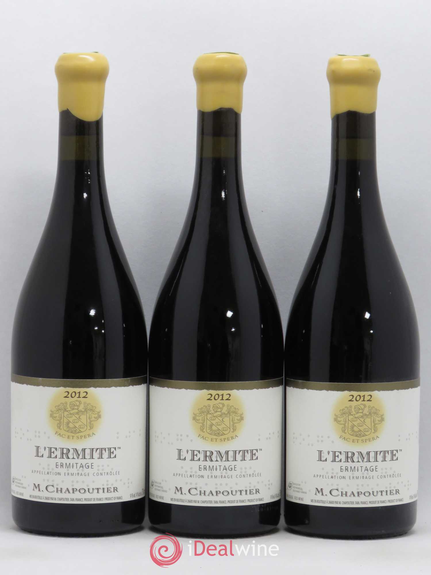 Hermitage Ermitage l'Ermite Chapoutier 2012 - Lot de 3 bouteilles - 0