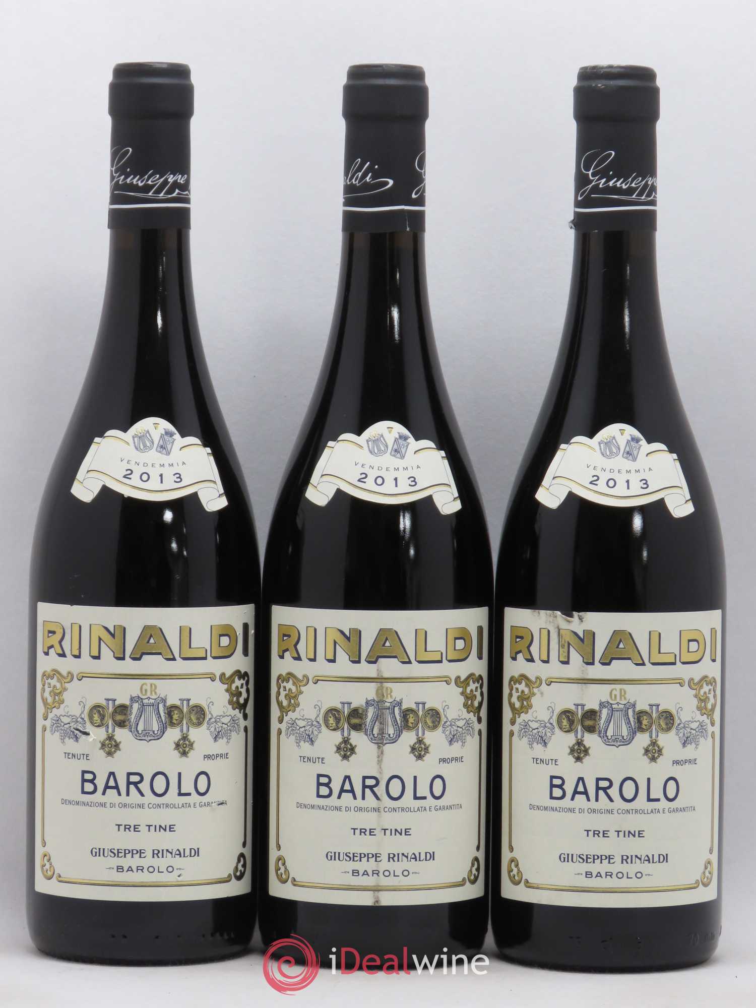 Barolo DOCG Tre Tine Giuseppe Rinaldi 2013 - Lot de 3 bouteilles - 0
