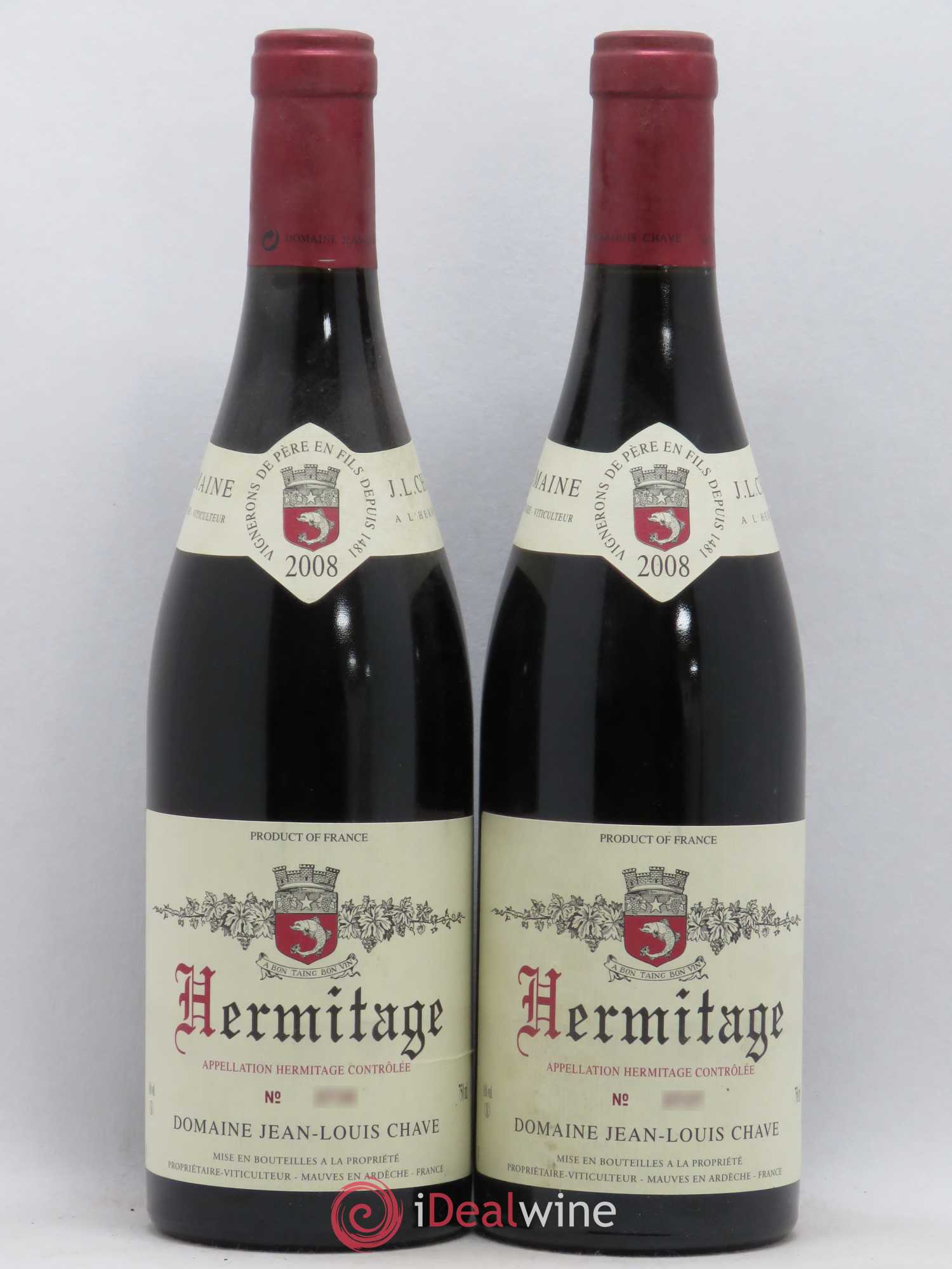 Hermitage Jean-Louis Chave 2008 - Lot de 2 bouteilles - 0