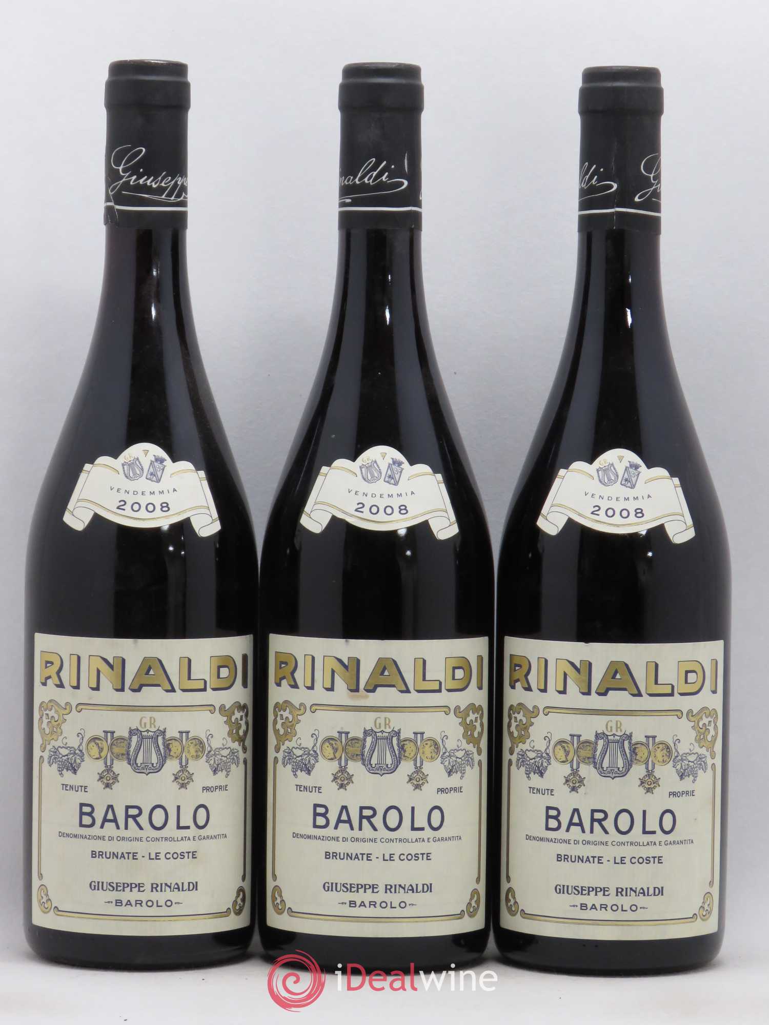 Barolo DOCG Brunate Giuseppe Rinaldi Le Coste 2008 - Lot de 3 bouteilles - 0