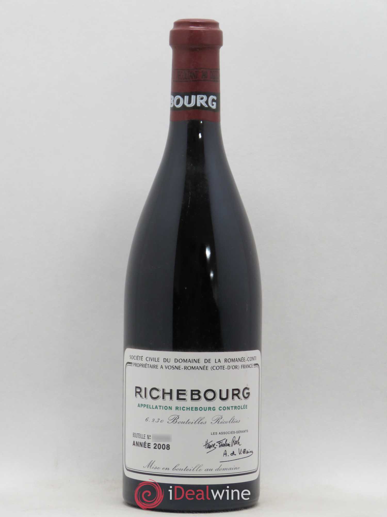 Richebourg Grand Cru Domaine de la Romanée-Conti 2008 - Lot de 1 bouteille - 0