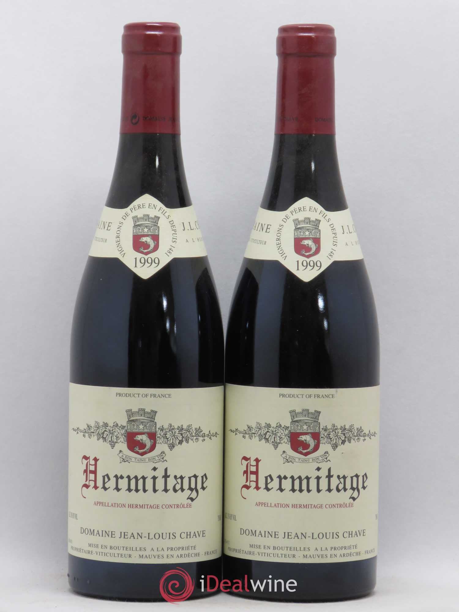 Hermitage Jean-Louis Chave 1999 - Lot de 2 bouteilles - 0