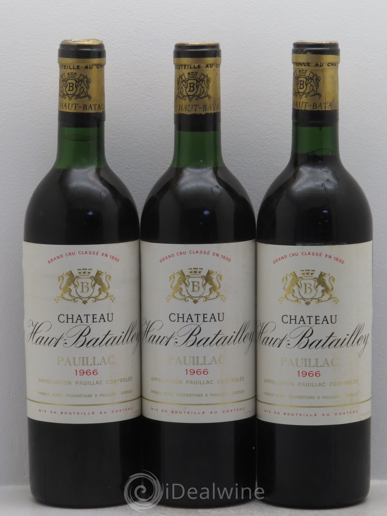 Château Haut Batailley 5ème Grand Cru Classé 1966 - Lot de 3 bouteilles - 0