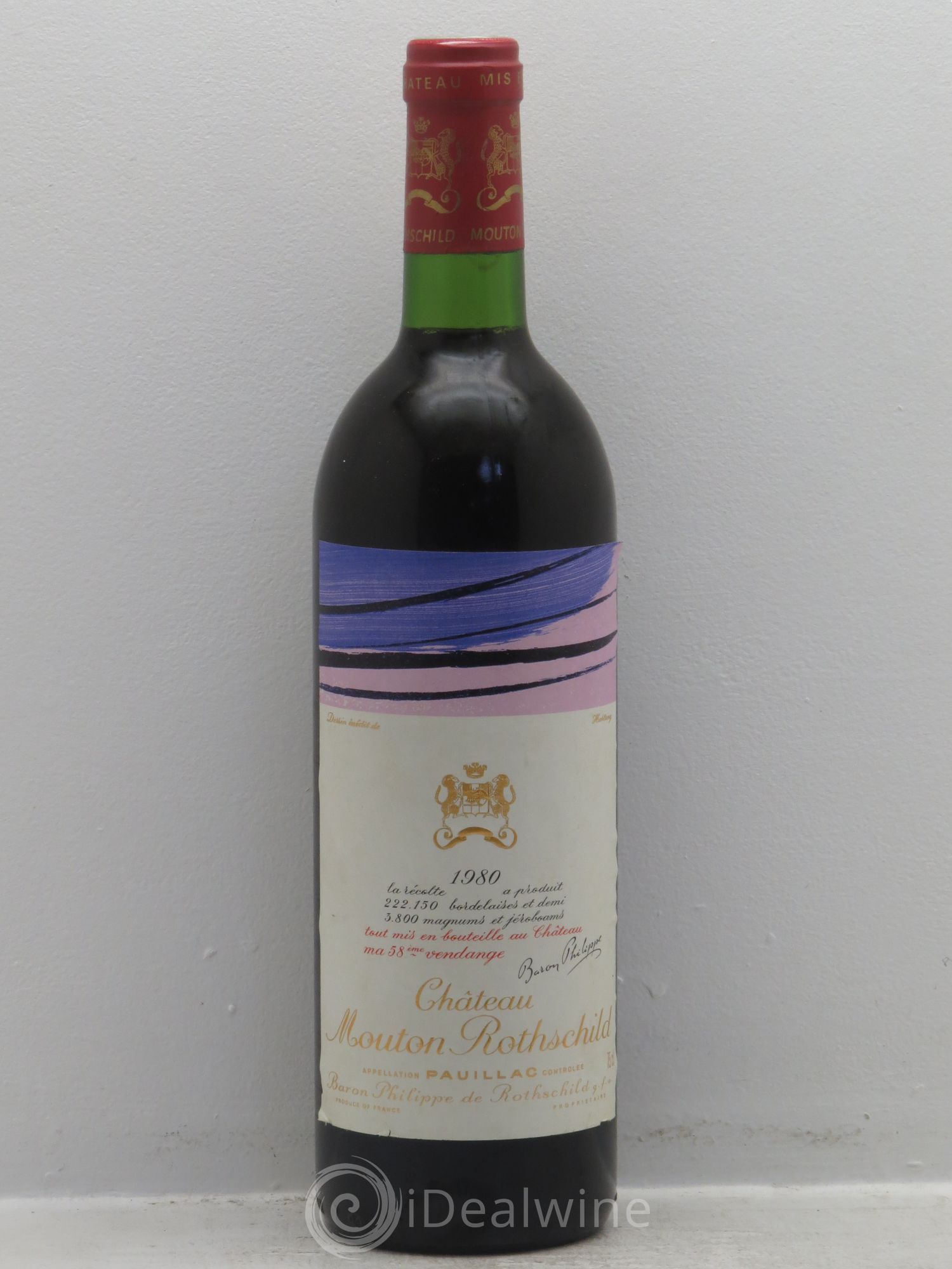 Château Mouton Rothschild 1er Grand Cru Classé 1980 - Lot de 1 bouteille - 0