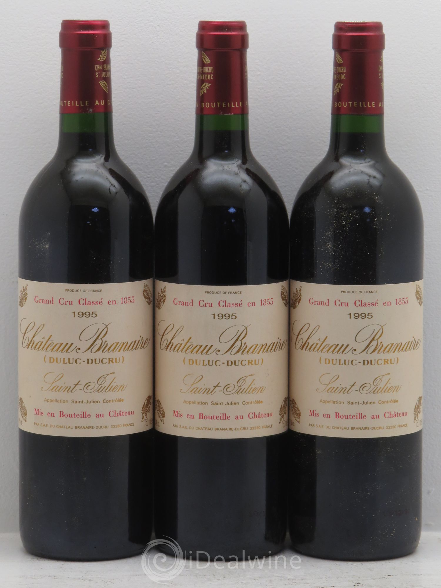 Château Branaire Ducru 4ème Grand Cru Classé 1995 - Lot de 3 bouteilles - 0