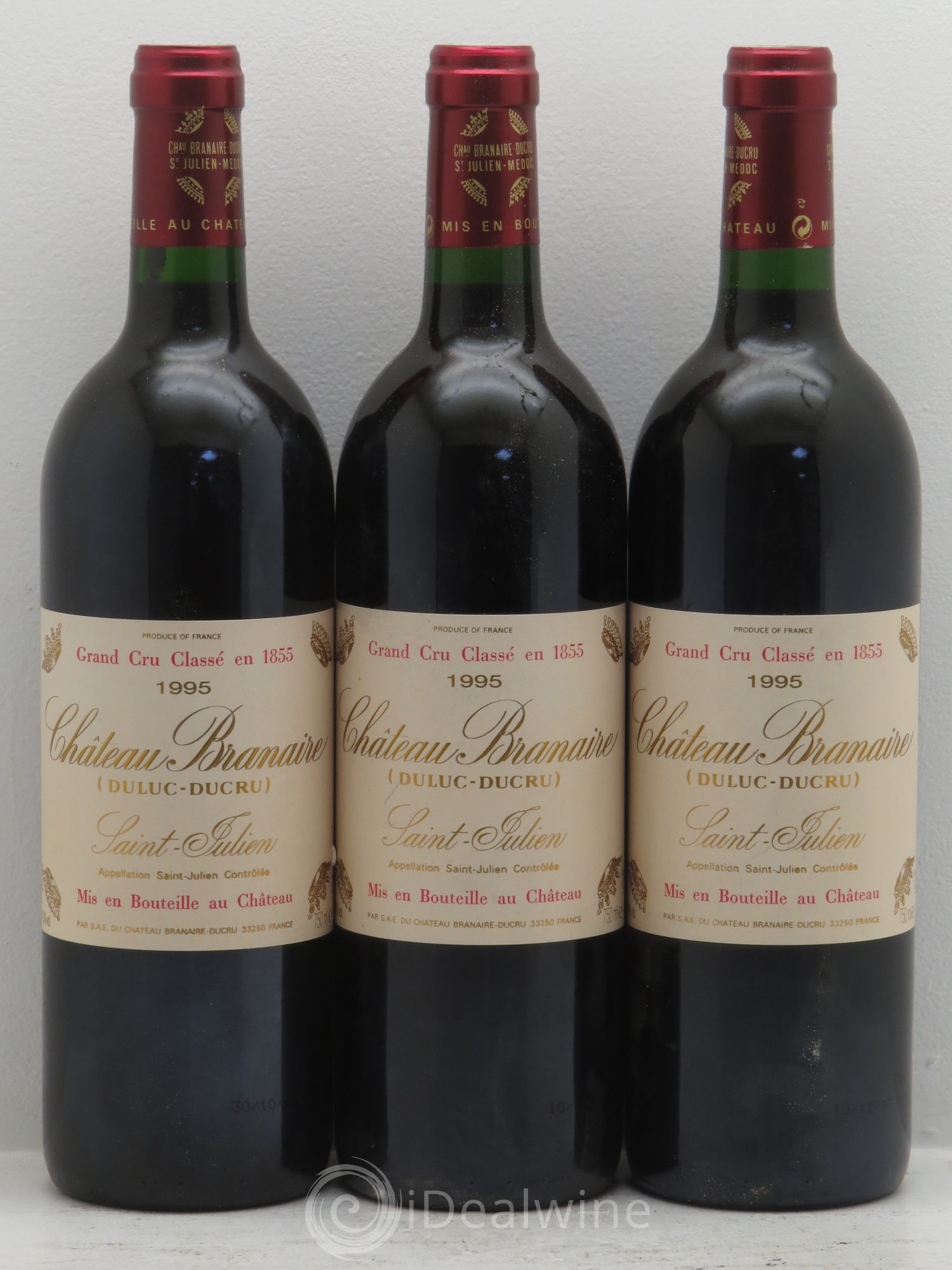 Château Branaire Ducru 4ème Grand Cru Classé 1995 - Lot de 3 bouteilles - 0