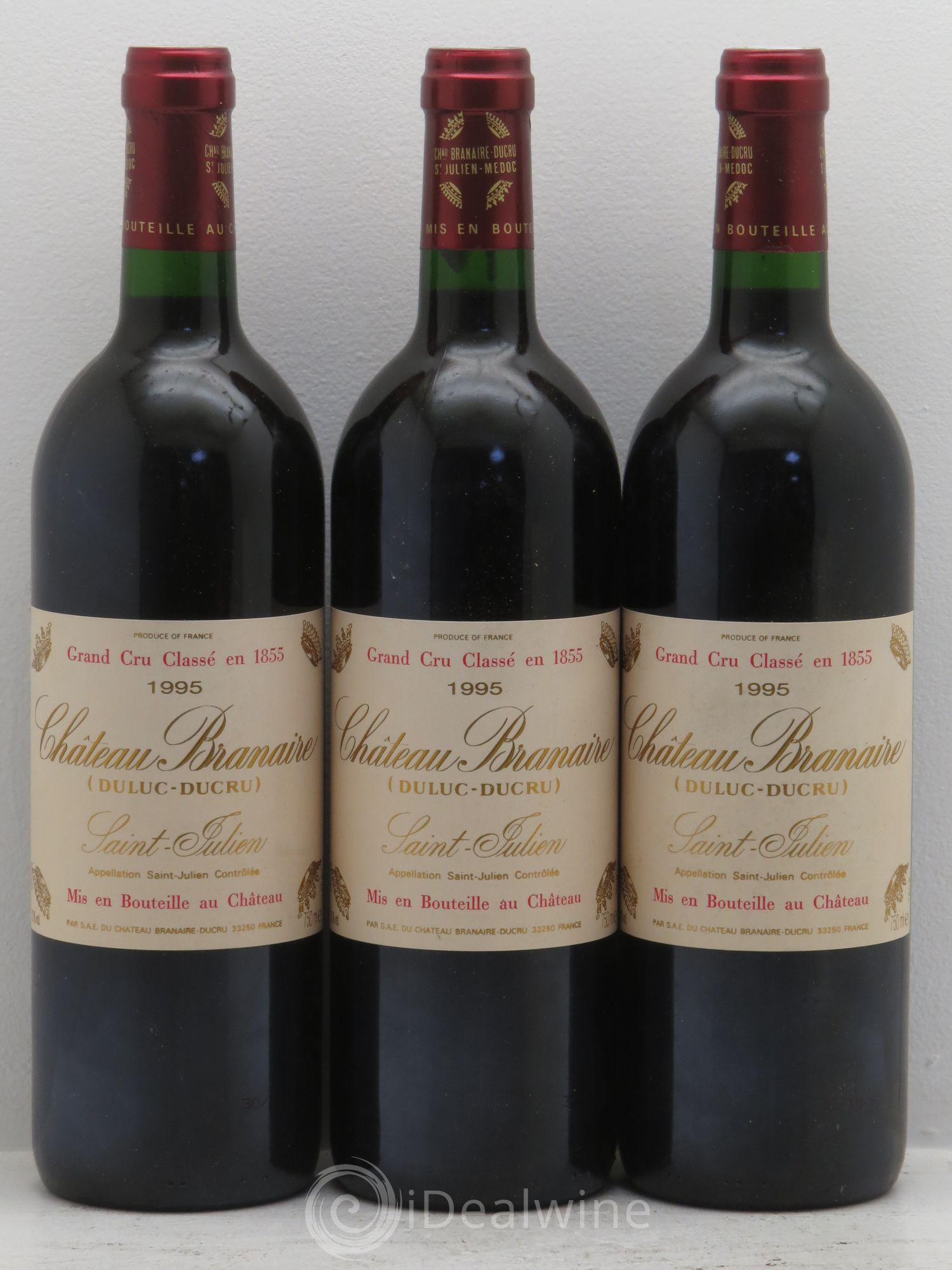 Château Branaire Ducru 4ème Grand Cru Classé 1995 - Lot de 3 bouteilles - 0