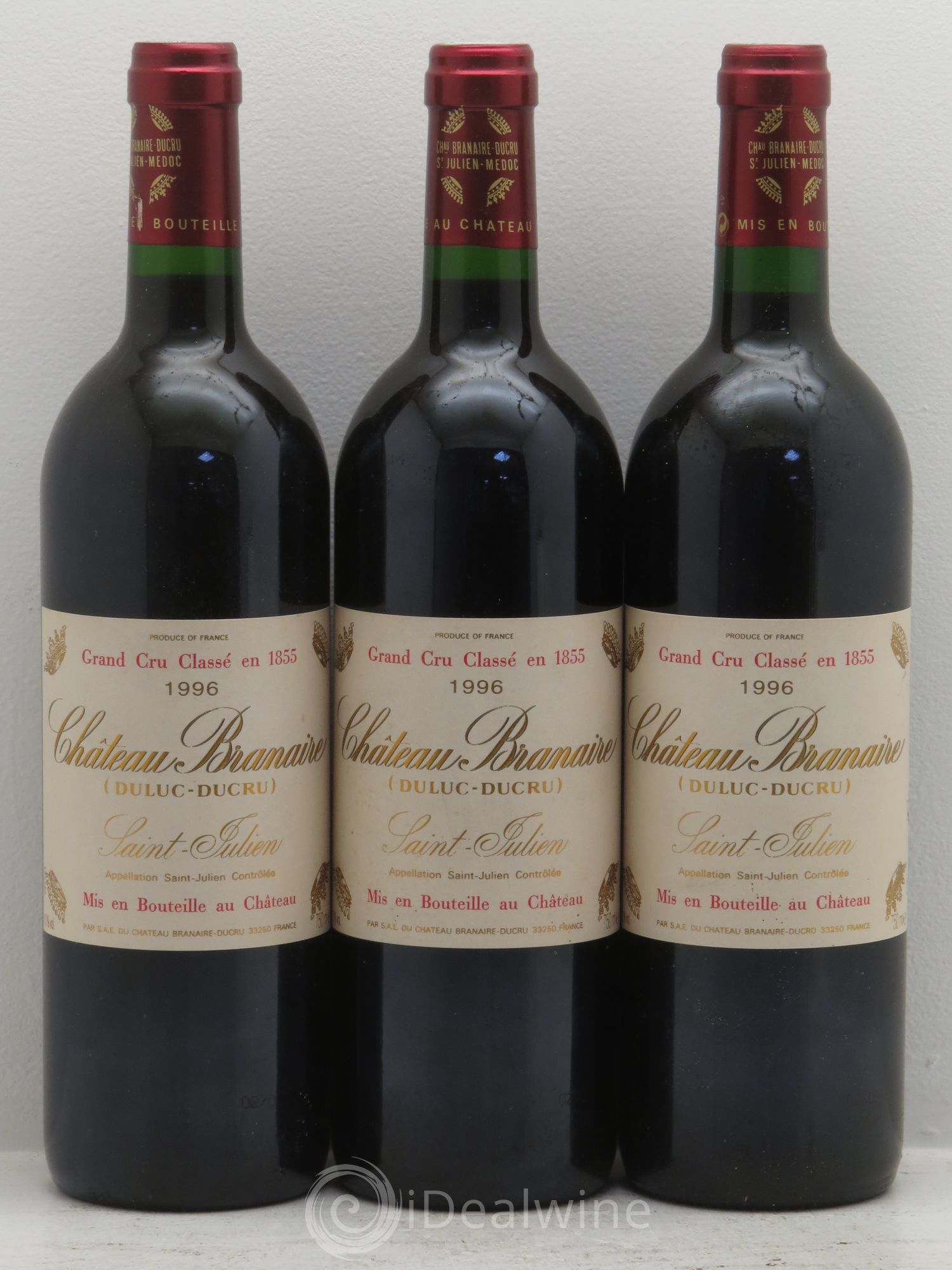 Château Branaire Ducru 4ème Grand Cru Classé 1996 - Lot de 3 bouteilles - 0