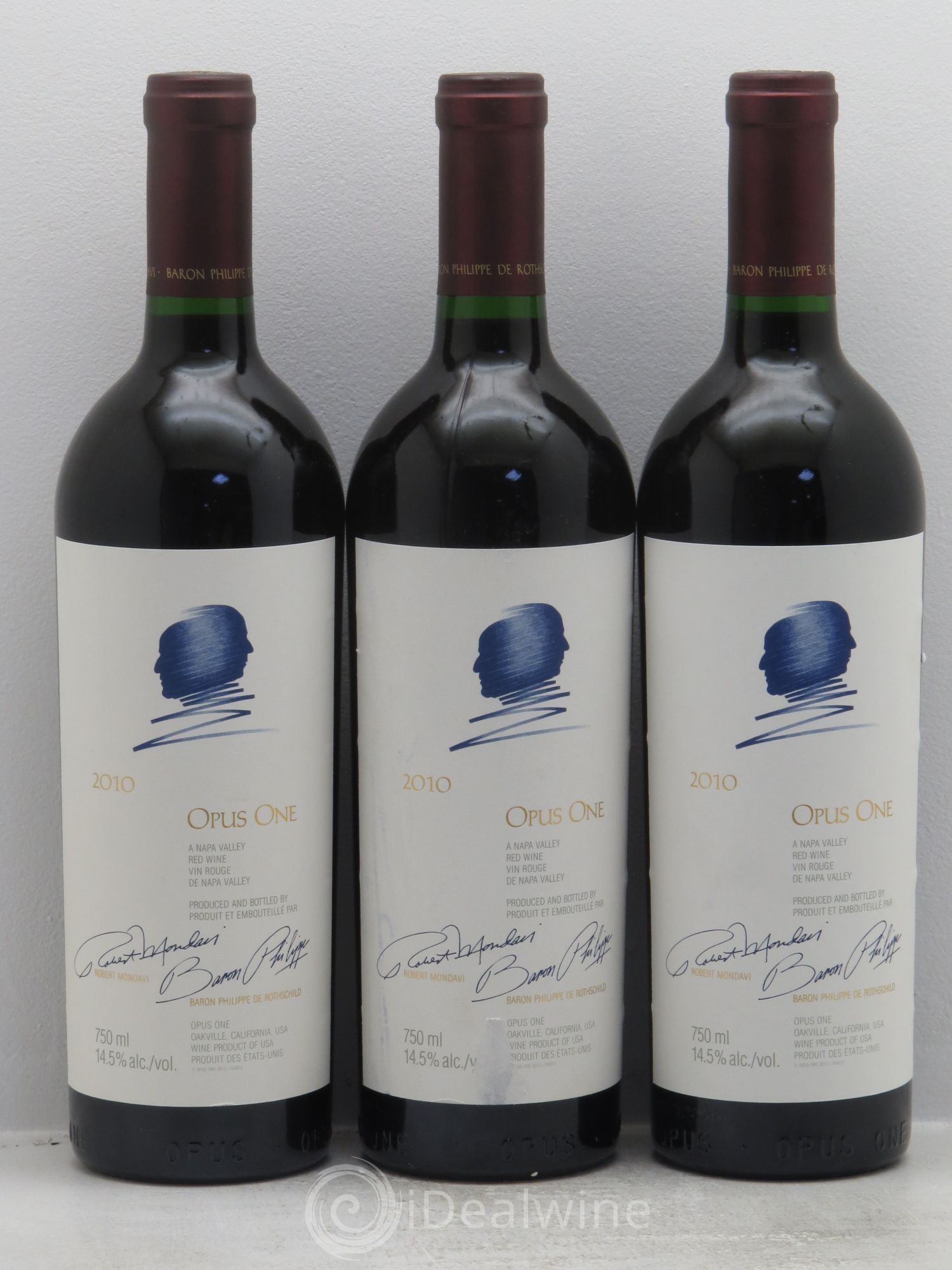 Napa Valley Opus One Robert Mondavi 2010 - Lot de 3 bouteilles - 0