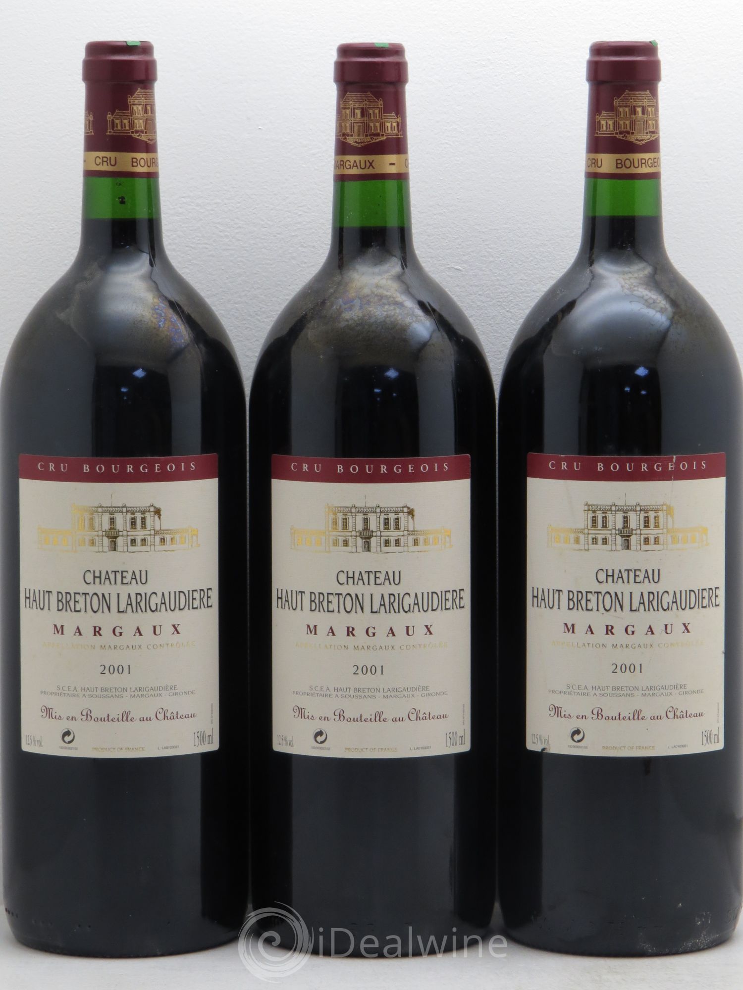 Château Haut Breton Larigaudière Cru Bourgeois 2001 - Lot de 3 magnums - 0
