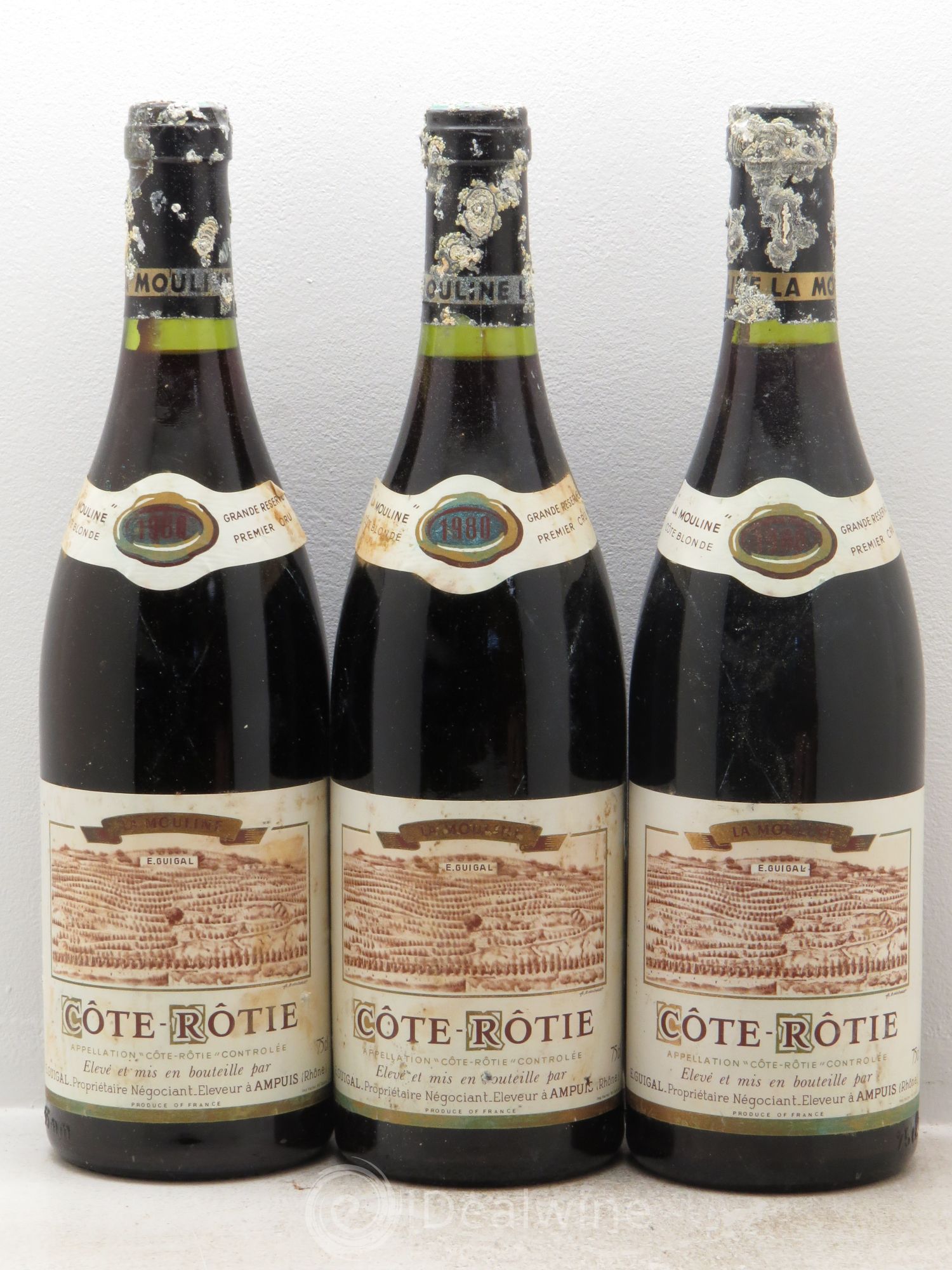 Côte-Rôtie La Mouline Guigal 1980 - Lot de 3 bouteilles - 0