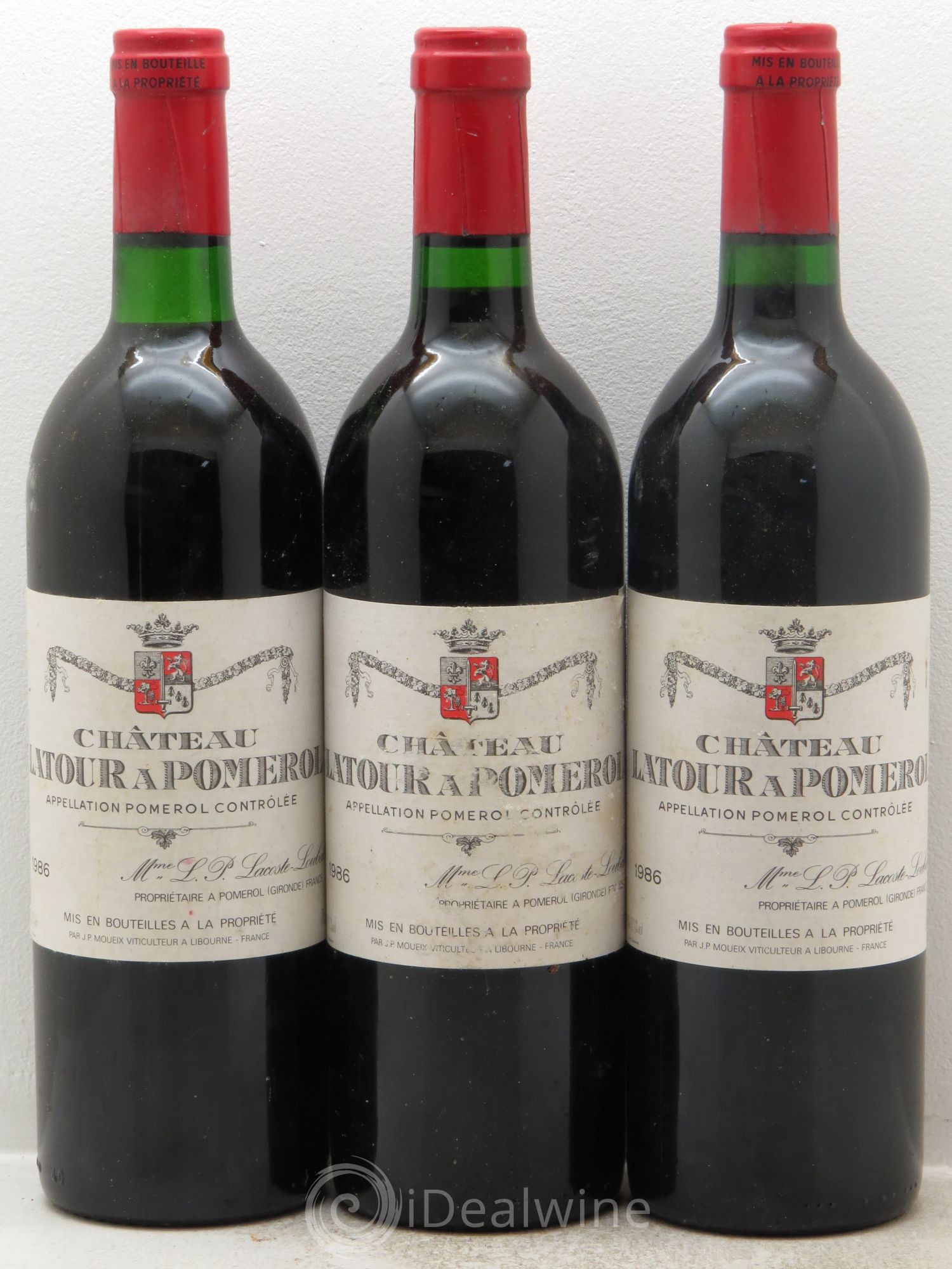 Château Latour à Pomerol 1986 - Lot de 3 bouteilles - 0