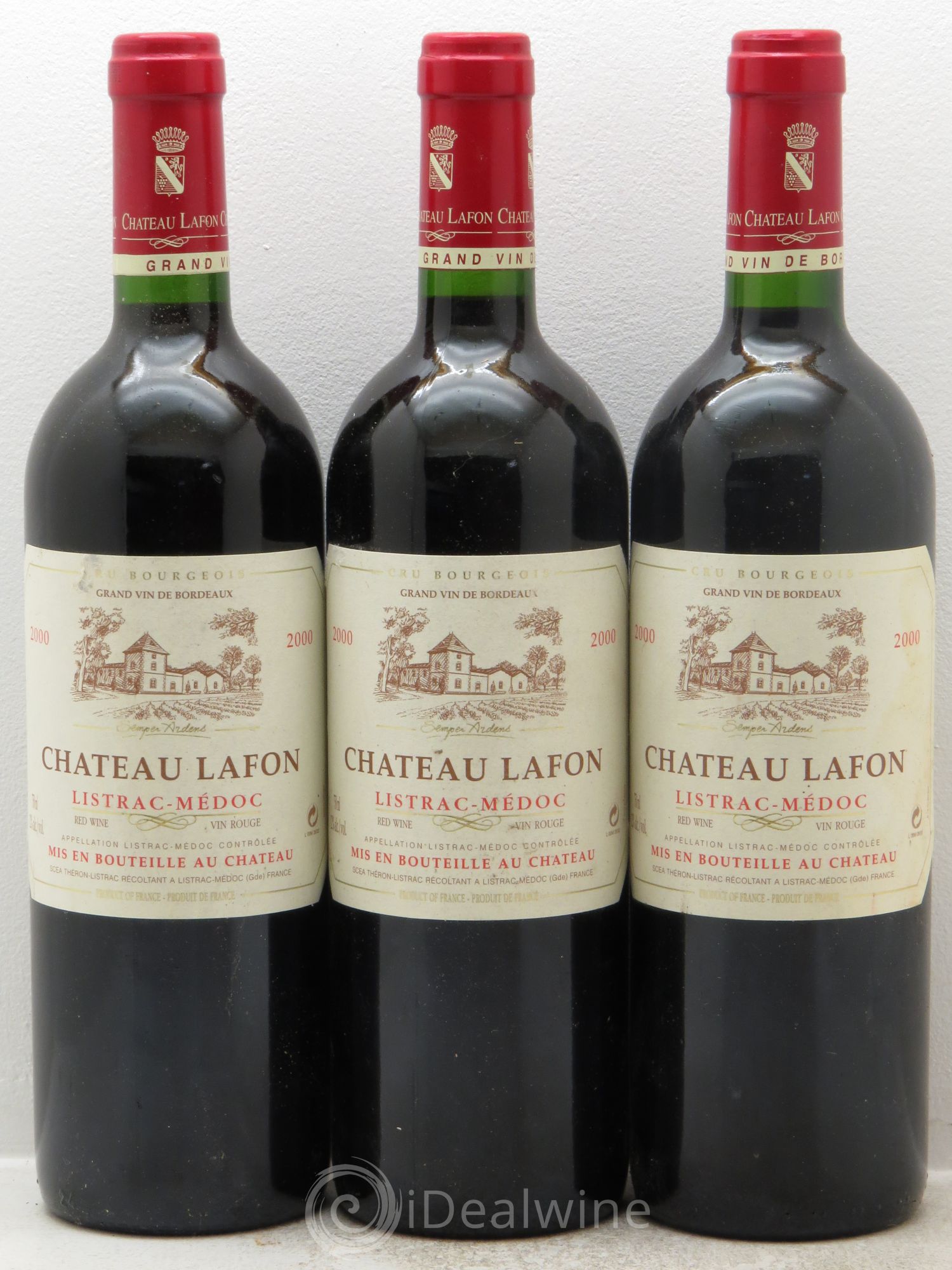 Bordeaux Lafon Listrac Médoc 2000 - Posten von 3 Flaschen - 0