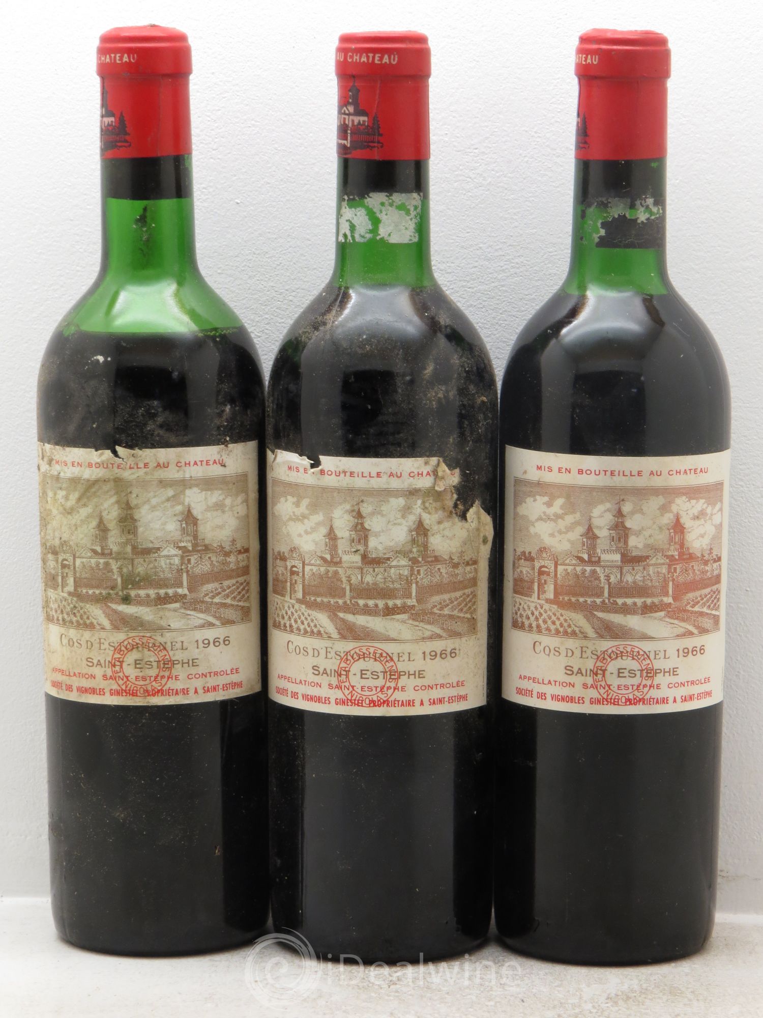 Cos d'Estournel 2ème Grand Cru Classé 1966 - Lot de 3 bouteilles - 0