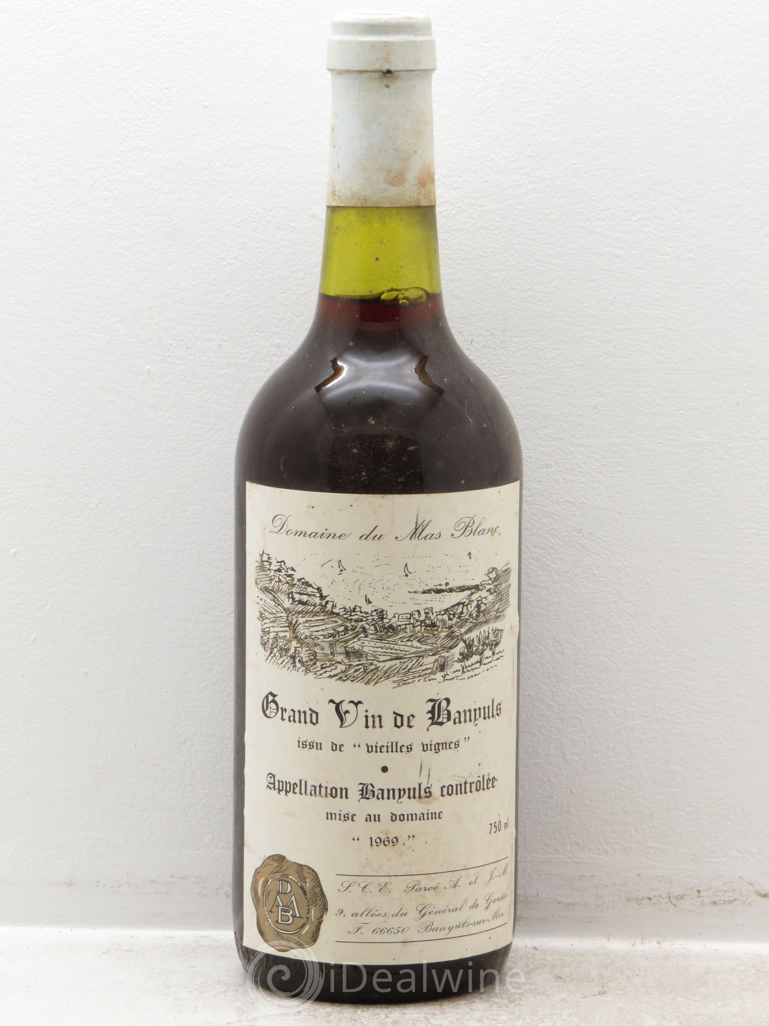 Banyuls Grand vin Banyuls vieilles vignes (parcé) Mas Blanc 1969 - Posten von 1 Flasche - 0