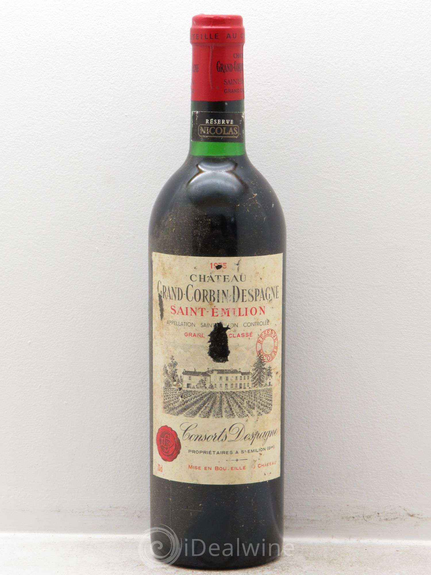 Château Grand Corbin Despagne Grand Cru Classé 1975 - Lot de 1 bouteille - 0