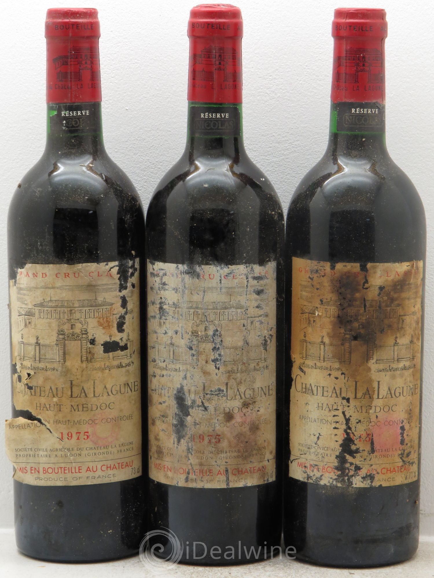Château la Lagune 3ème Grand Cru Classé 1975 - Lot de 3 bouteilles - 0