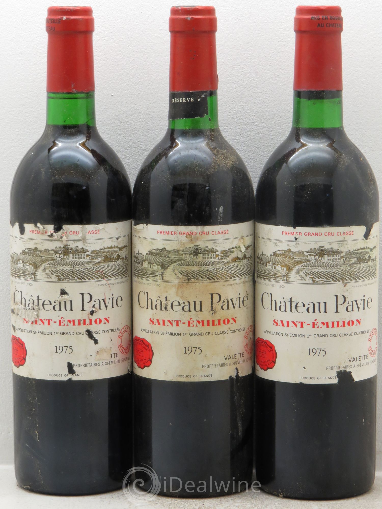 Château Pavie 1er Grand Cru Classé A 1975 - Lot de 3 bouteilles - 0