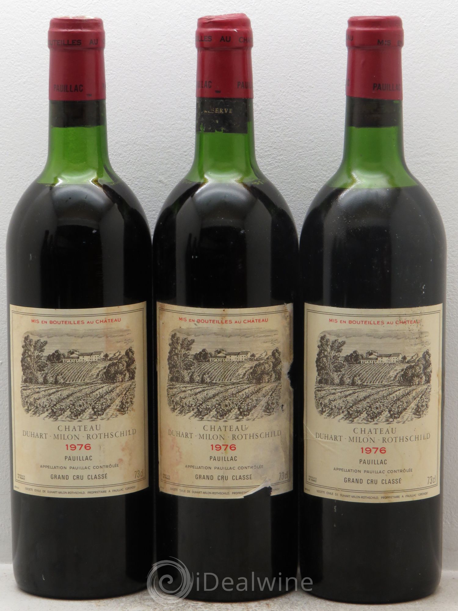 Château Duhart-Milon 4ème Grand Cru Classé 1976 - Lot de 3 bouteilles - 0