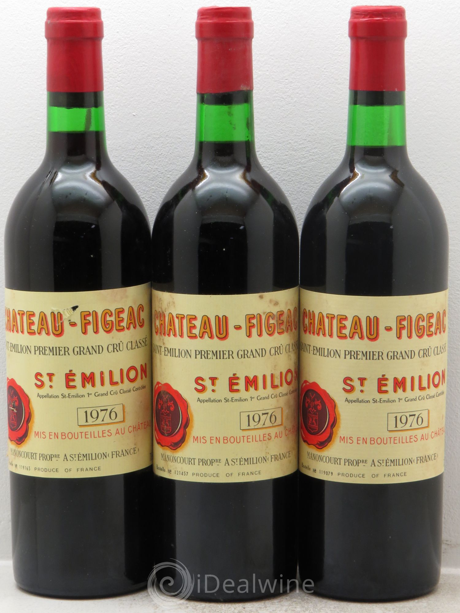 Château Figeac 1er Grand Cru Classé A 1976 - Lot de 3 bouteilles - 0