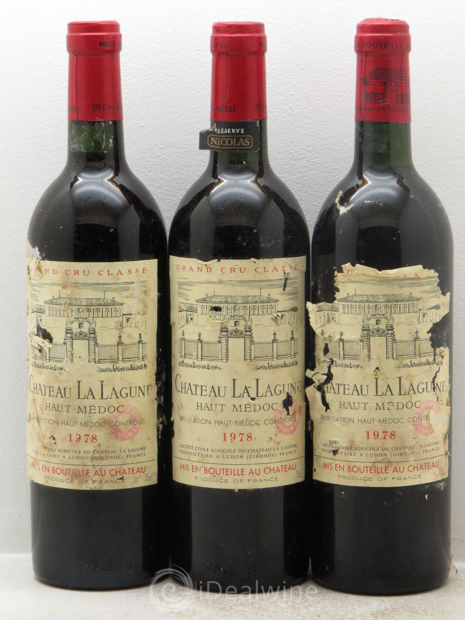 Château la Lagune 3ème Grand Cru Classé 1978 - Lot de 3 bouteilles - 0