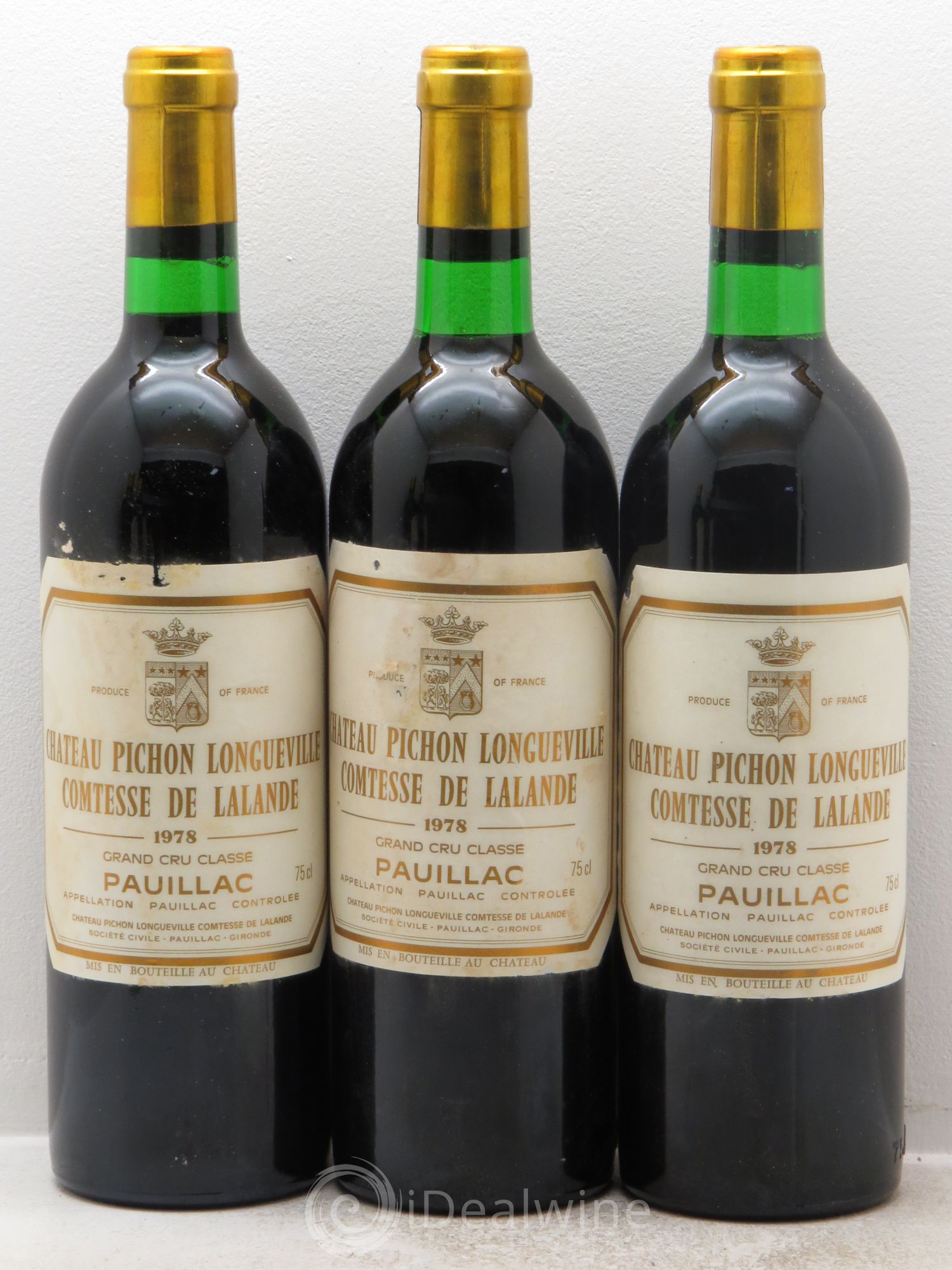 Château Pichon Longueville Comtesse de Lalande 2ème Grand Cru Classé 1978 - Lot de 3 bouteilles - 0