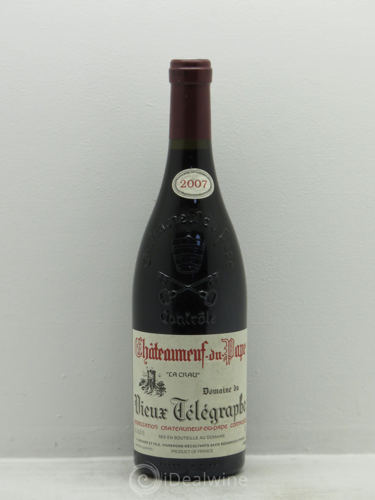 Châteauneuf-du-Pape Vieux Télégraphe (Domaine du) Vignobles Brunier 2007 - Lot de 1 bouteille - 0