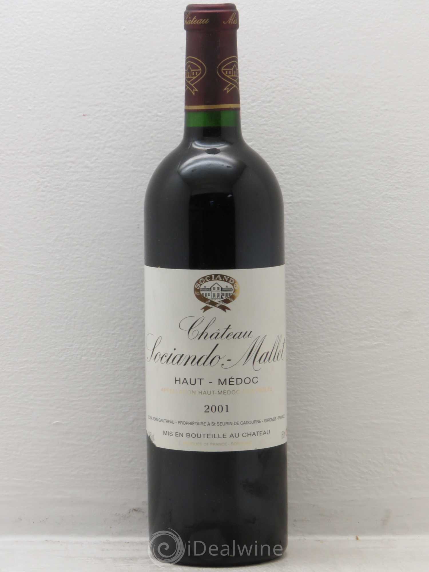 Château Sociando Mallet 2001 - Lot de 1 bouteille - 0
