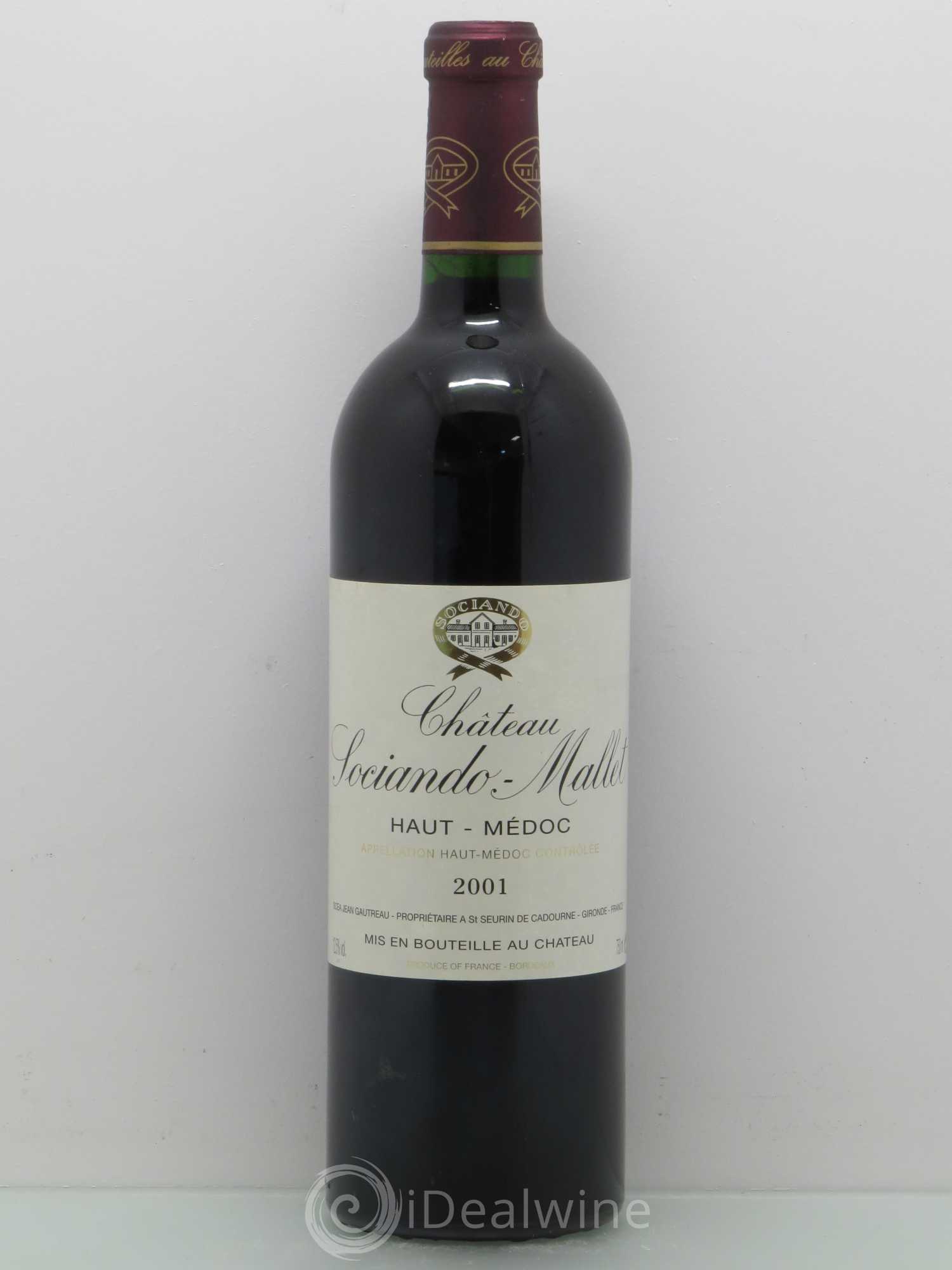 Château Sociando Mallet 2001 - Lot de 1 bouteille - 0