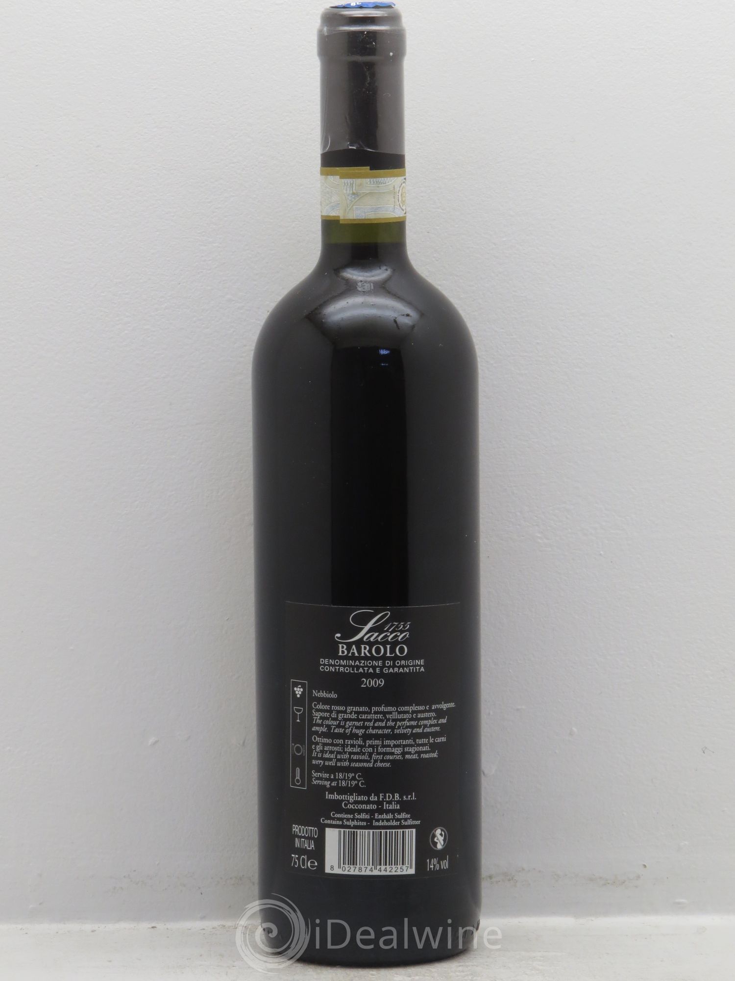 Barolo Sacco 1755 2009 - Posten von 1 Flasche - 1