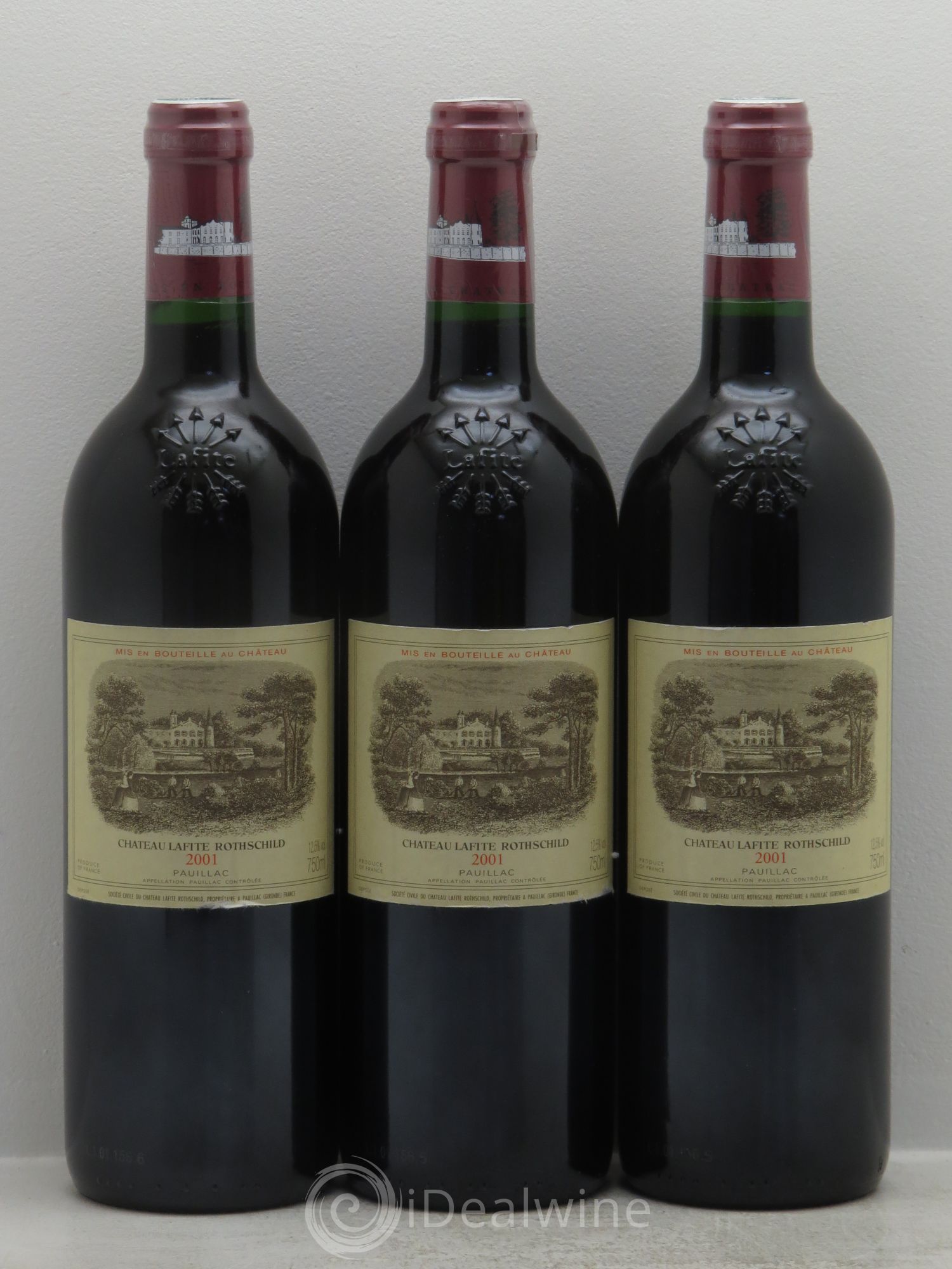 Château Lafite Rothschild 1er Grand Cru Classé 2001 - Lot de 3 bouteilles - 0